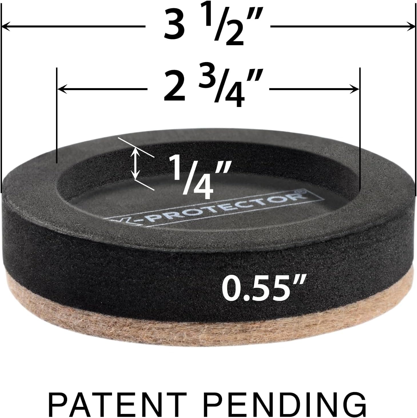 Felt Furniture Sliders for Hardwood Floors X-PROTECTOR 16 PCS 3 ½” - Furniture Slider with Unique Design - Heavy-Duty Furniture Movers for Hard Surfaces - Felt Sliders - Move Your Furniture Easily! 16 PCS 3 1/2 inch (NEW) - Image 4