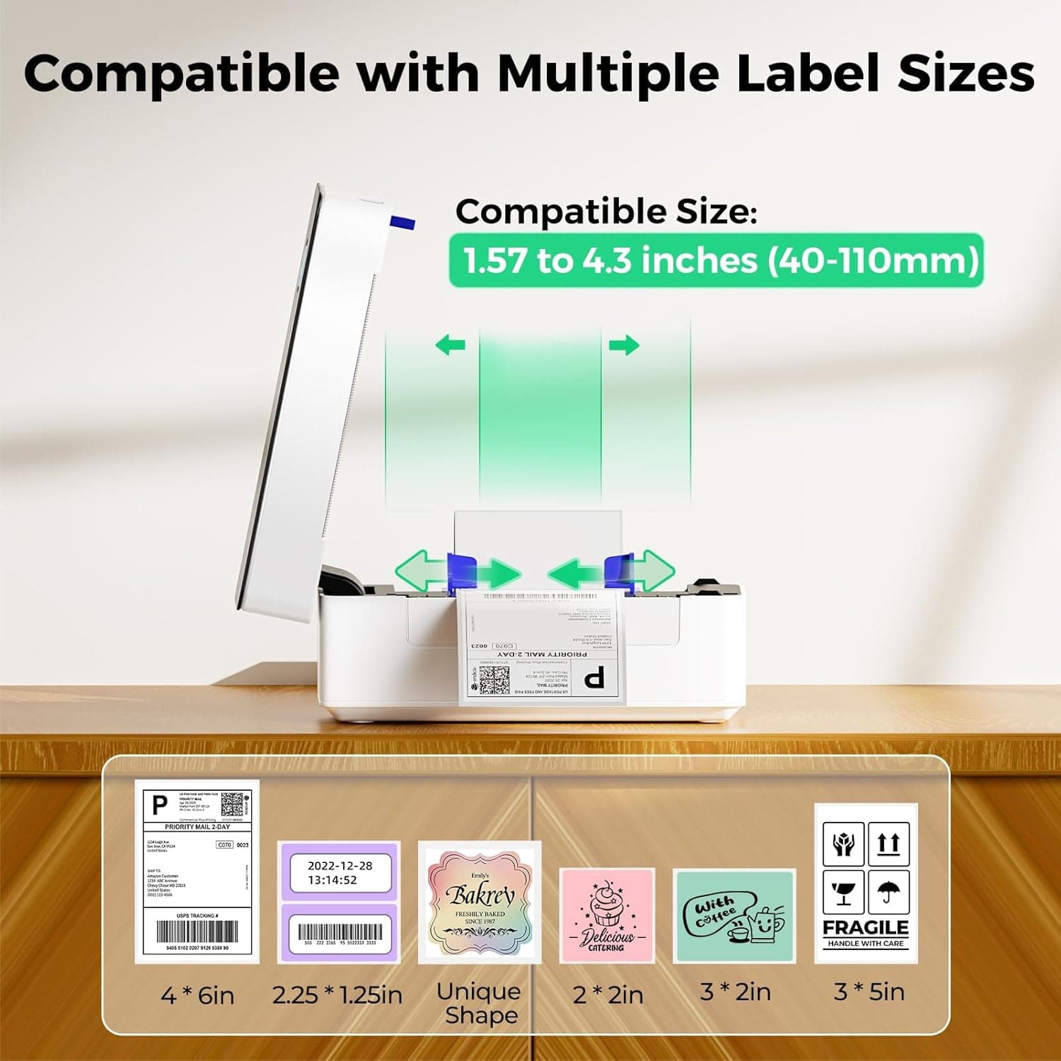 SVANTTO Bluetooth Thermal Shipping Label Printer 4x6, Compatible with Windows/Mac/Android/iOS, High-Speed 4x6 Label Printer for USPS, UPS, Ebay, Etsy, Shopify, Poshmark, Inkless Printing - Image 6