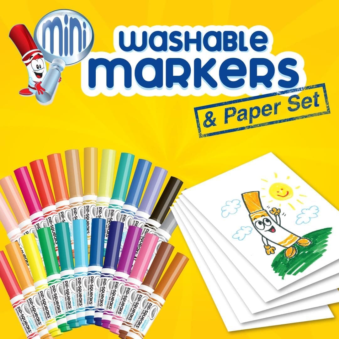 Crayola Pip-Squeaks Washable Marker Set (65ct), Holiday & Christmas Gifts for Kids, Coloring Set, Art Supplies for Kids, Drawing & Craft Kit, Travel Activity, 4+ Pip Squeak Markers - Image 8