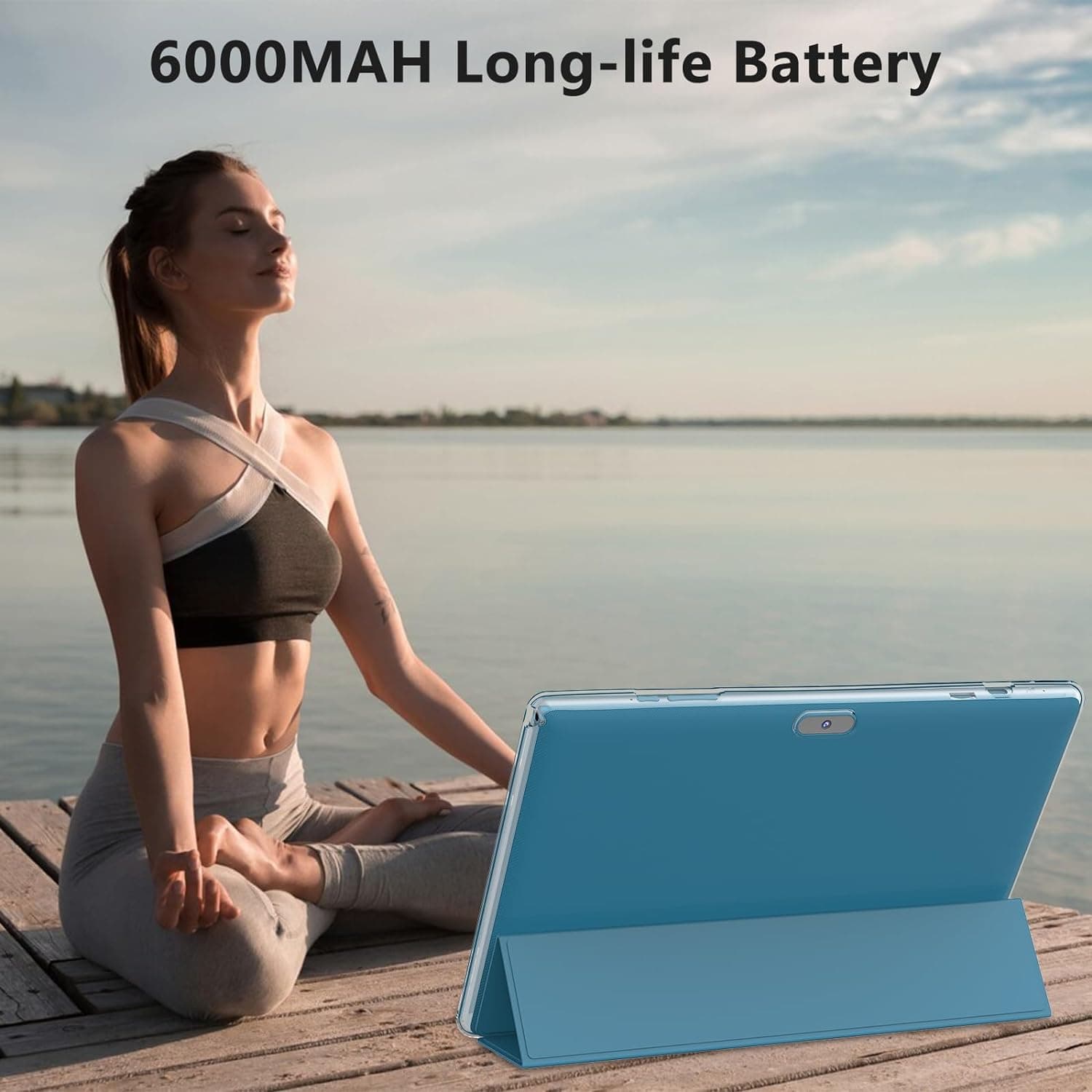 Android 15 Tablet 10 Inch, 20GB RAM+128GB ROM/ 2TB Expandable, 2.0GHz Quad-core Processor, 1280*800 HD Screen, 5G WiFi6 BT 5.0, 2 in 1 Tablets with Keyboard Case Mouse Stylus, Widevine L1 Blue NavyBlue - Image 9