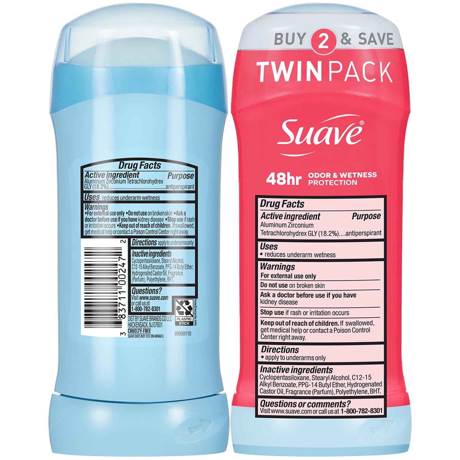 Suave Antiperspirant Deodorant for Women, Wild Cherry Blossom + Sweet Pea & Violet Variety 4-Pack – Anti-Staining Invisible Solid Sticks, Talc-Free, 2.6 Oz Ea - Image 10