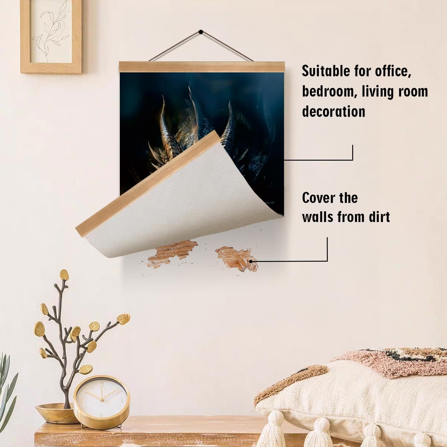 ZTGDA Book Dragon Wall Art,Dark Academia Vintage Poster, Gothic Canvas Print for Book Lovers, Fantasy Wall Decor for Bedroom, Library or Office, Mysterious Bookworm Gift(dragon) - Image 4