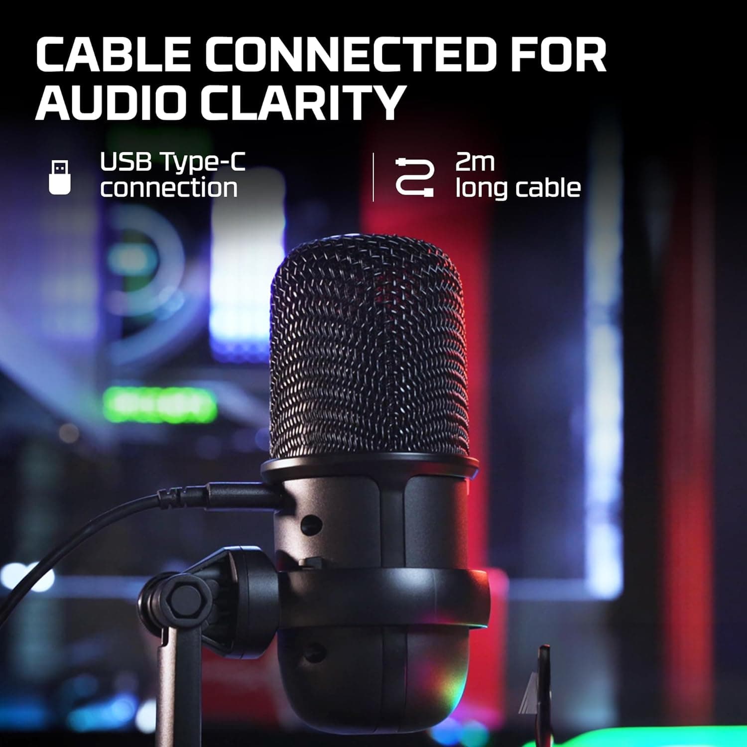 HyperX SoloCast – USB Condenser Gaming Microphone, for PC, PS4, PS5 and Mac, Tap-to-Mute Sensor, Cardioid Polar Pattern, great for Streaming, Podcasts, Twitch, YouTube, Discord,Black Black SoloCast Microphone - Image 4