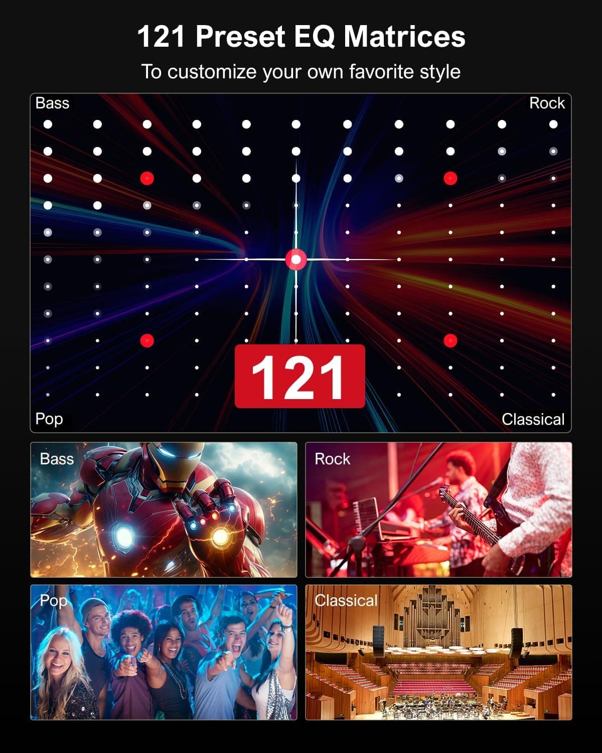 ULTIMEA 7.1ch Sound Bar with Subwoofer, Virtual Surround Sound System for TV, Sound Bar for Smart TV with 4 Surround Speakers, Peak Power 330W, TV Soundbar with App Control, Opt/AUX/BT, Aura A40 U2601 - Image 6