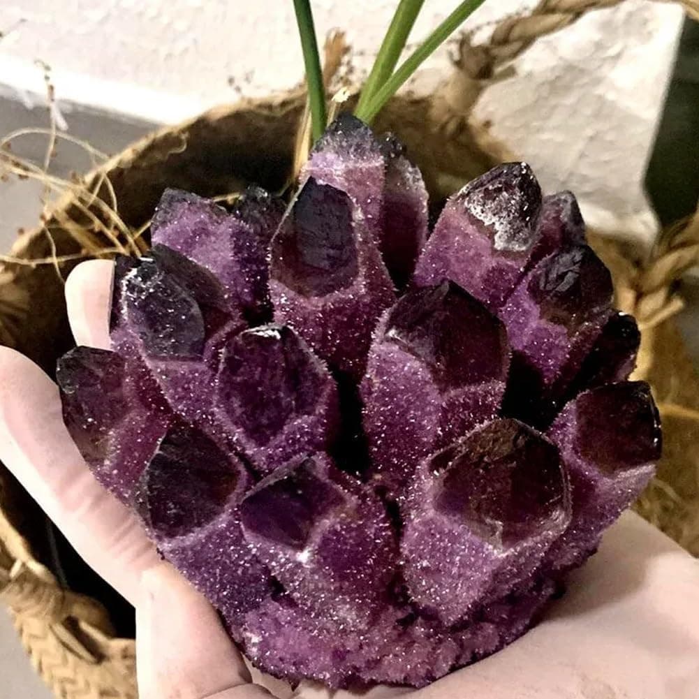 Natural Crystal Amethyst Cluster, Amethyst Crystal Rock, Large Natural Amethyst Crystal Clusters Stone, Raw Amethyst Stone, Natural Amethyst Geode Cave Healing Crystal Stones(200-300g) - Image 5
