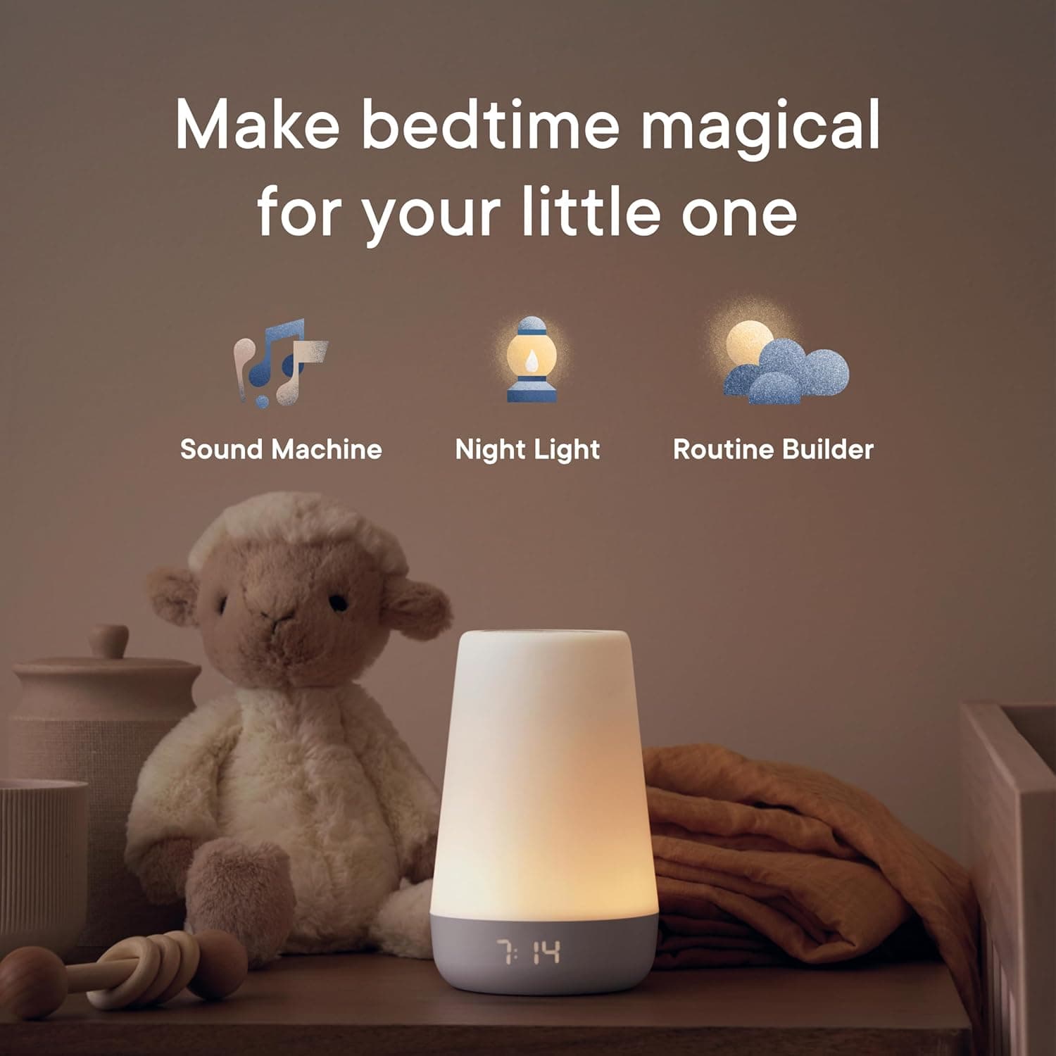 Hatch Rest Baby Sound Machine, Night Light | 2nd Gen | Registry Essential, Sleep Trainer, Routine Builder, Time-to-Rise Alarm Clock, White Noise Soother, Nursery Stories, Toddler Kids Bedroom (Wi-Fi) White Rest 2nd Gen - Image 2