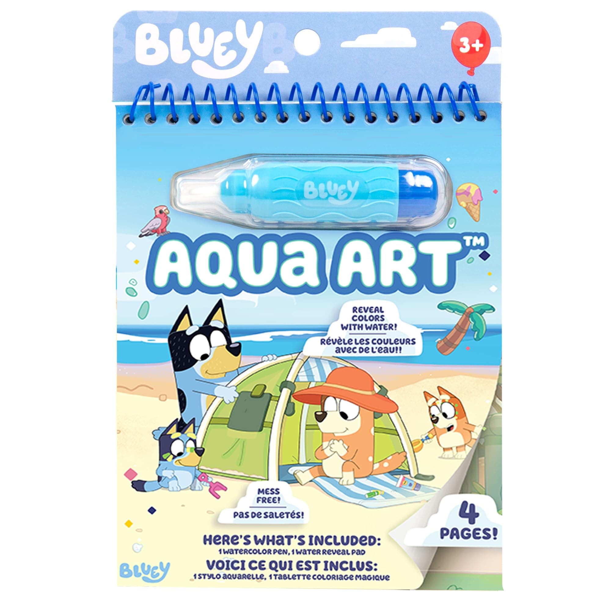 Horizon Group USA Bluey Aqua Art - Mga Reusable Water Reveal Activity Pages na May Water Pen para sa Walang Mess na Pagdrawing at Pagkulay