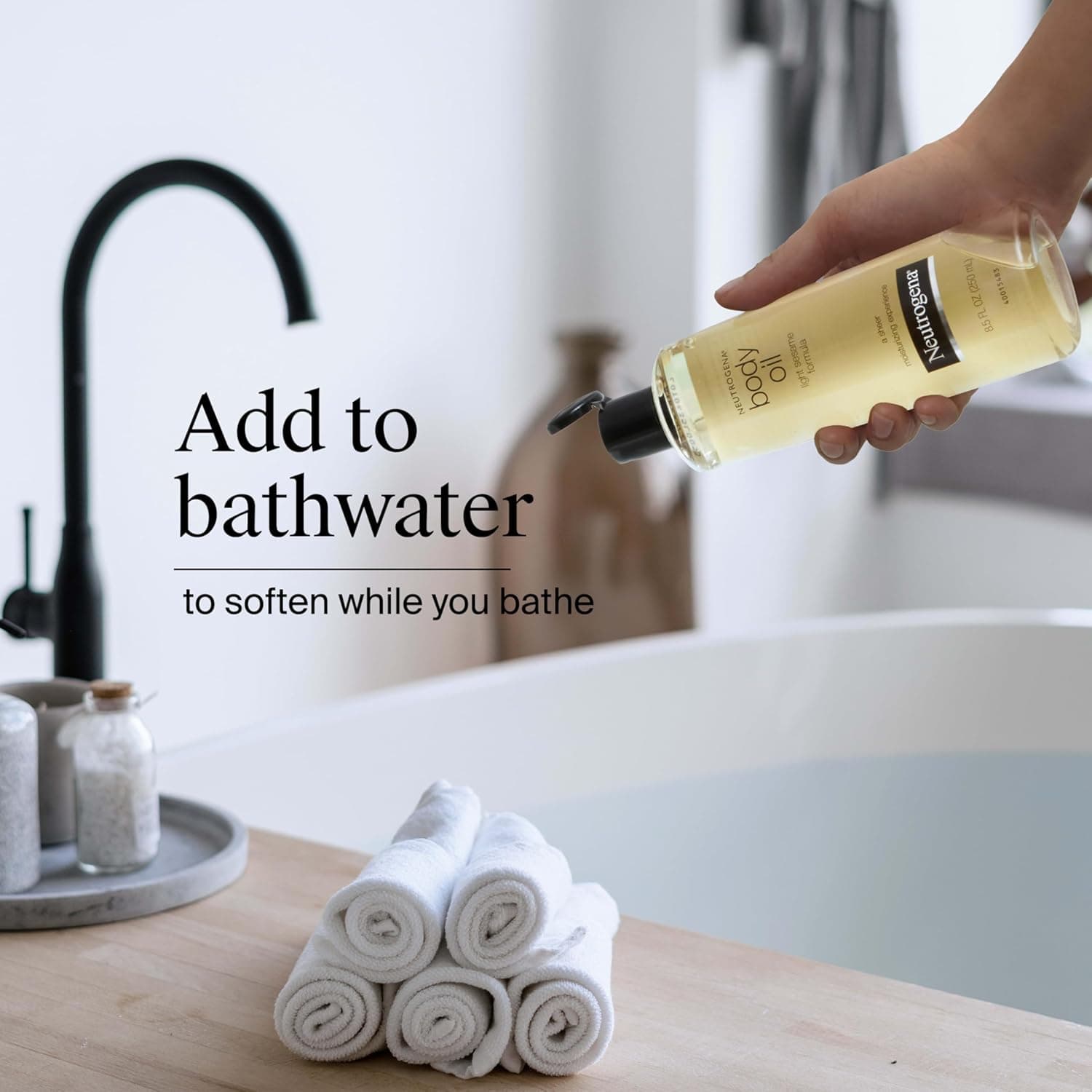 Neutrogena Body Oil Light Sesame Formula for Radiant Healthy-Looking Glow, Moisturizer for Dry Skin, Lightweight Non-Greasy Fast-Absorbing Bath and Massage Shower Oil, 16 Fl Oz Bottle Size 16 Fl Oz (Pack of 1) - Image 6