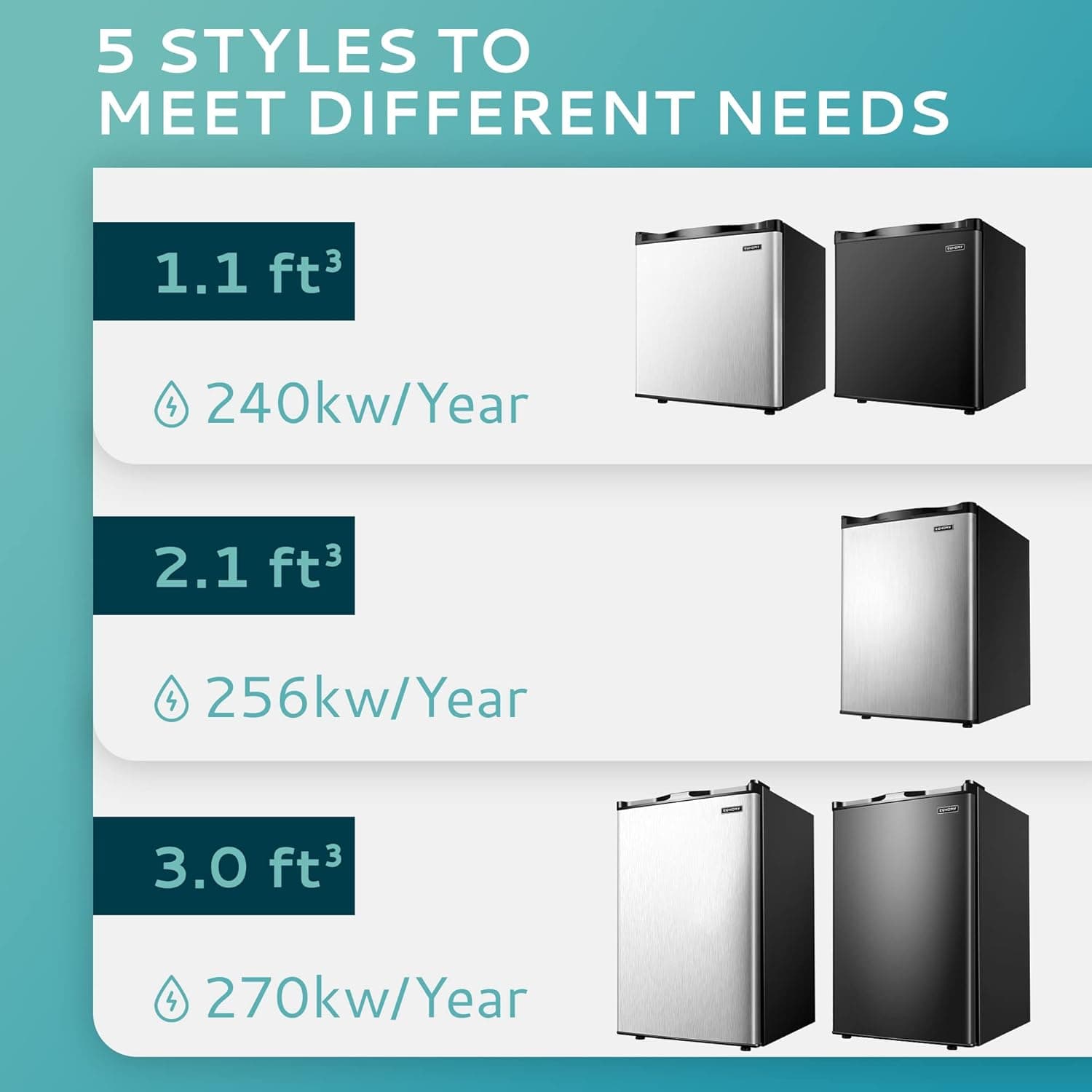 Euhomy Upright freezer, 3.0 Cubic Feet, Single Door Compact Mini Freezer with Reversible Door, Small freezer for Home/Dorms/Apartment/Office (Black) Black 3.0 CU.FT - Image 7