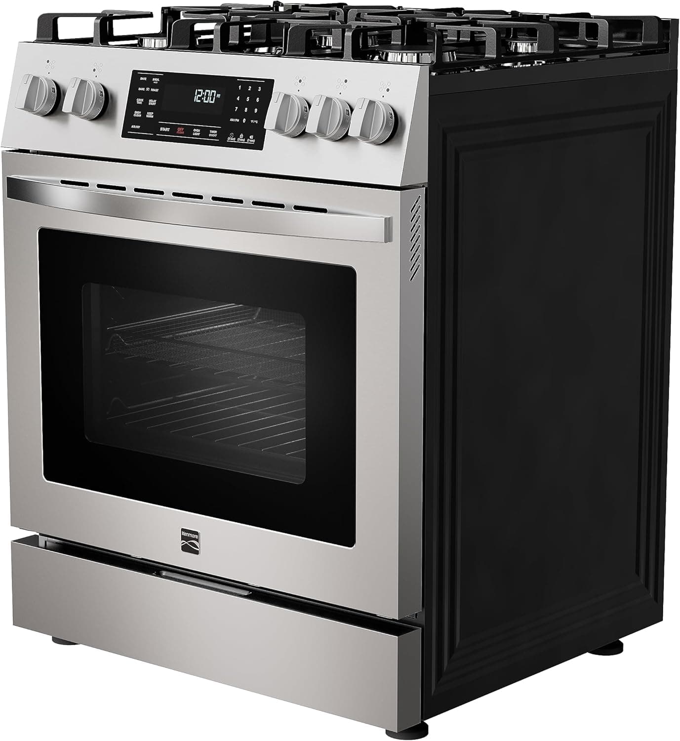 Kenmore Front Control Gas Range Oven with 5 Cooktop Burners, True Convection, Steam and Self Clean, Freestanding Stainless Steel Stove and Oven, 4.8 cu. ft. Capacity - Image 14