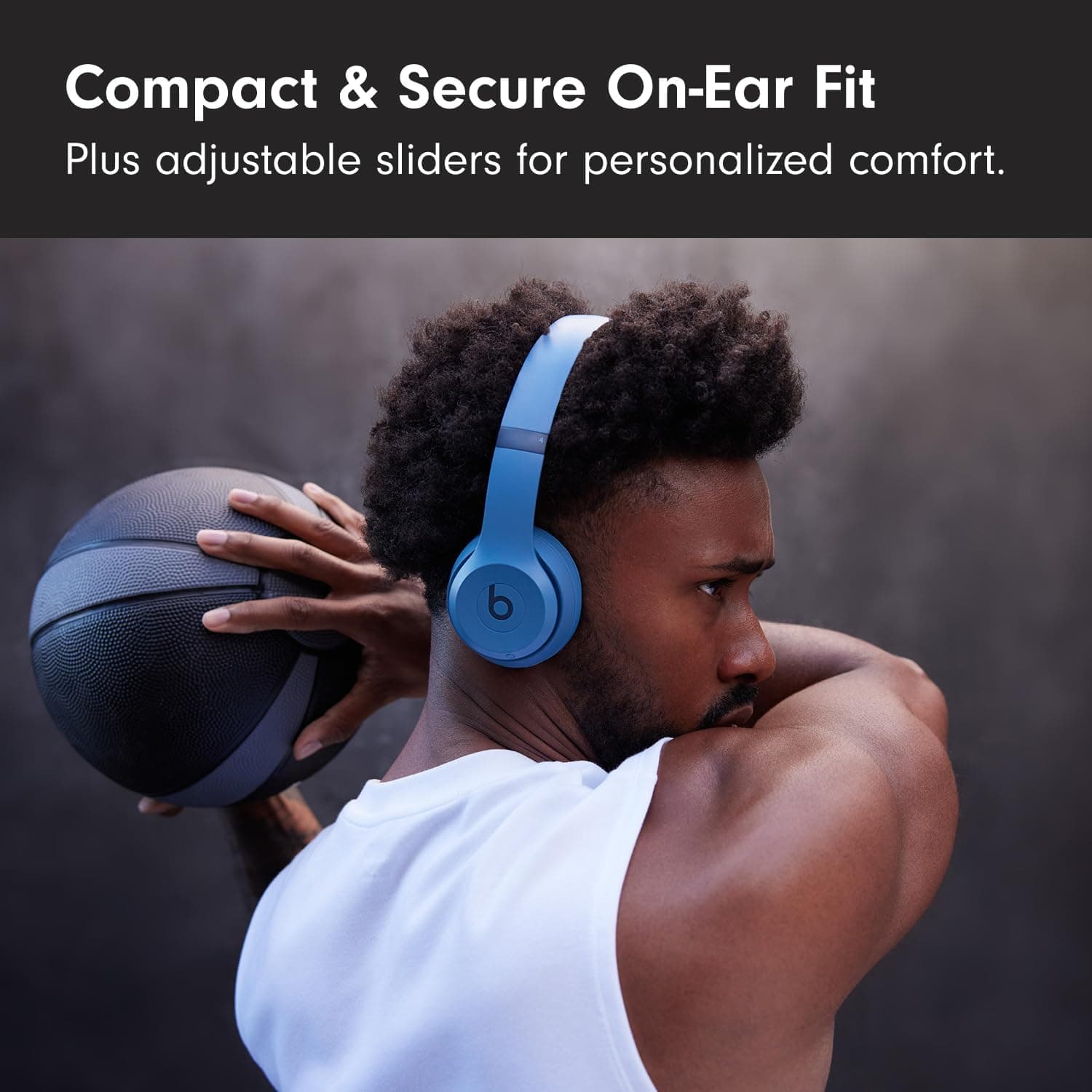 Beats Solo 4 - Wireless On-Ear Bluetooth Headphones, Up to 50-Hour Battery Life, Ultra-Lightweight Comfort, Powerful and Balanced Sound, Apple & Android Compatible - Slate Blue Slate Blue Standalone - Image 4