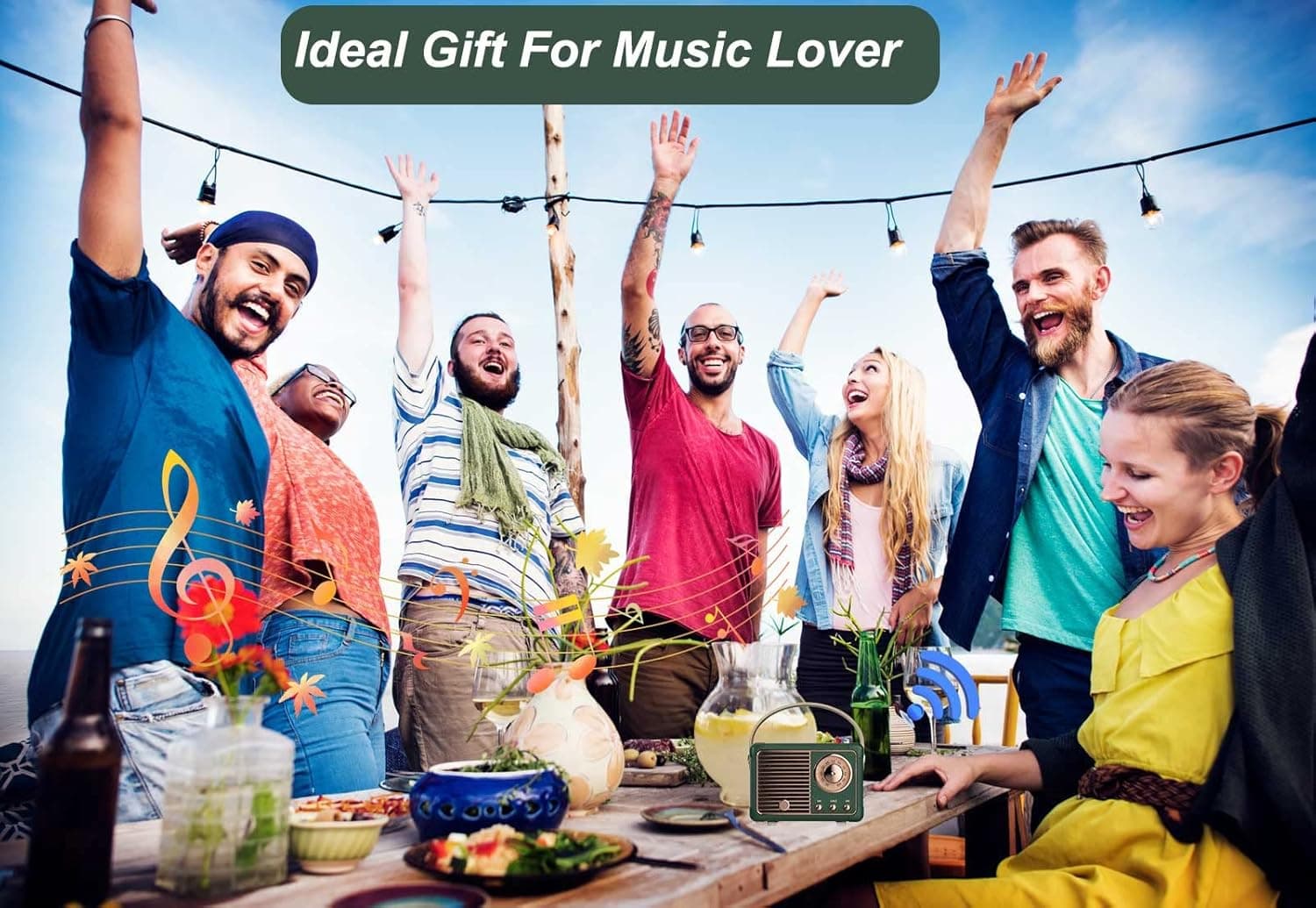 Dosmix Retro Bluetooth Speaker, Vintage Decor, Mini Wireless Bluetooth Speaker, Cute Old Fashion Style for Kitchen Desk Bedroom Office Party Outdoor Accessories for iPhone Android (Green) - Image 6