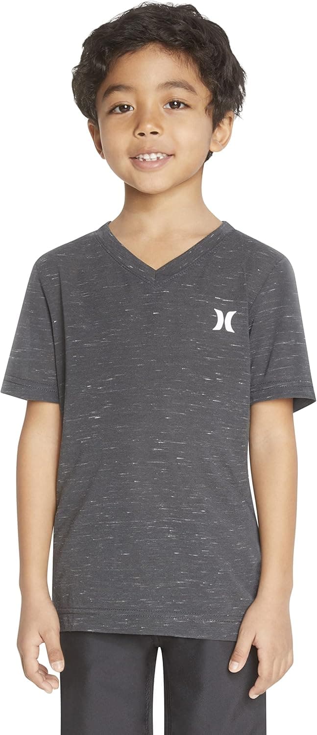 Hurley Boys Soft Basic Cloud Slub T-Shirt Small Carbon V-neck - Image 4