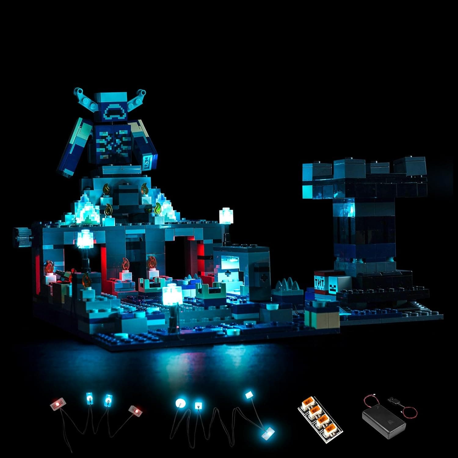 Light-Kit Compatible with Lego Minecraft The Deep Dark Battle 21246 - Only a Light, Not Actual Lego - Lighting for Deep Dark Battle Warden for Fans - Image 8