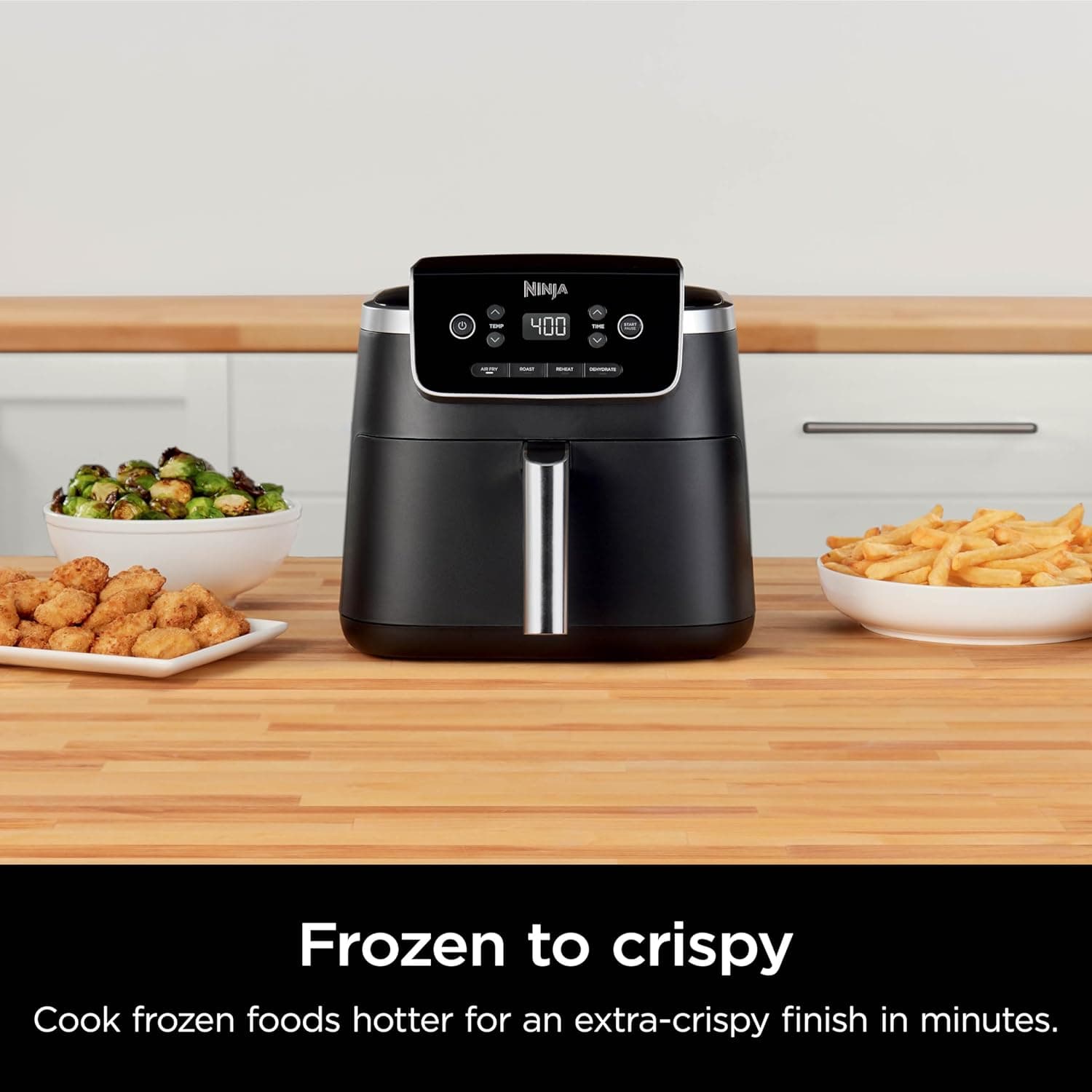 Ninja | Air Fryer | 4-in-1 Pro Air Fry, Roast, Reheat, Dehydrate | 5QT Capacity fits up to 4lbs of French Fries | 400F Max Temp | Nonstick Basket & Crisper Plate | 120V | Grey | AF141 5 QT - Image 7