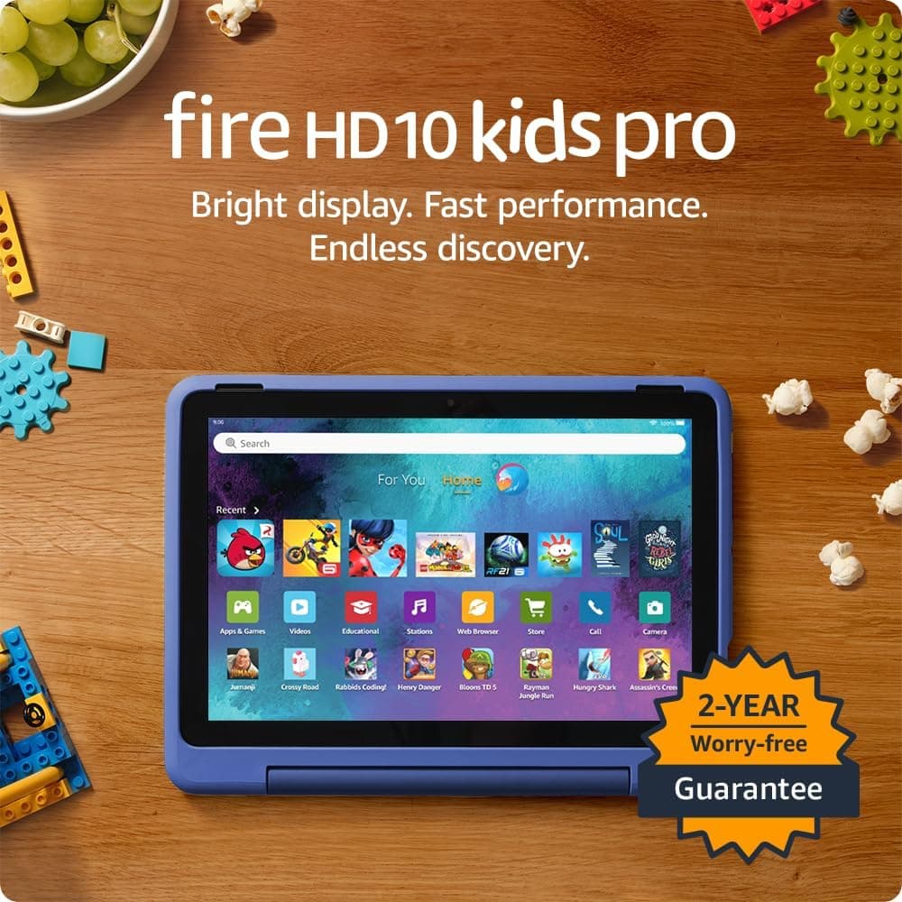 Tablette Amazon Fire HD 10 Kids Pro (dernier modèle) pour les 6-12 ans. Écran HD lumineux de 10,1 pouces, inclut du contenu sans publicité, solide contrôle parental - Image 2