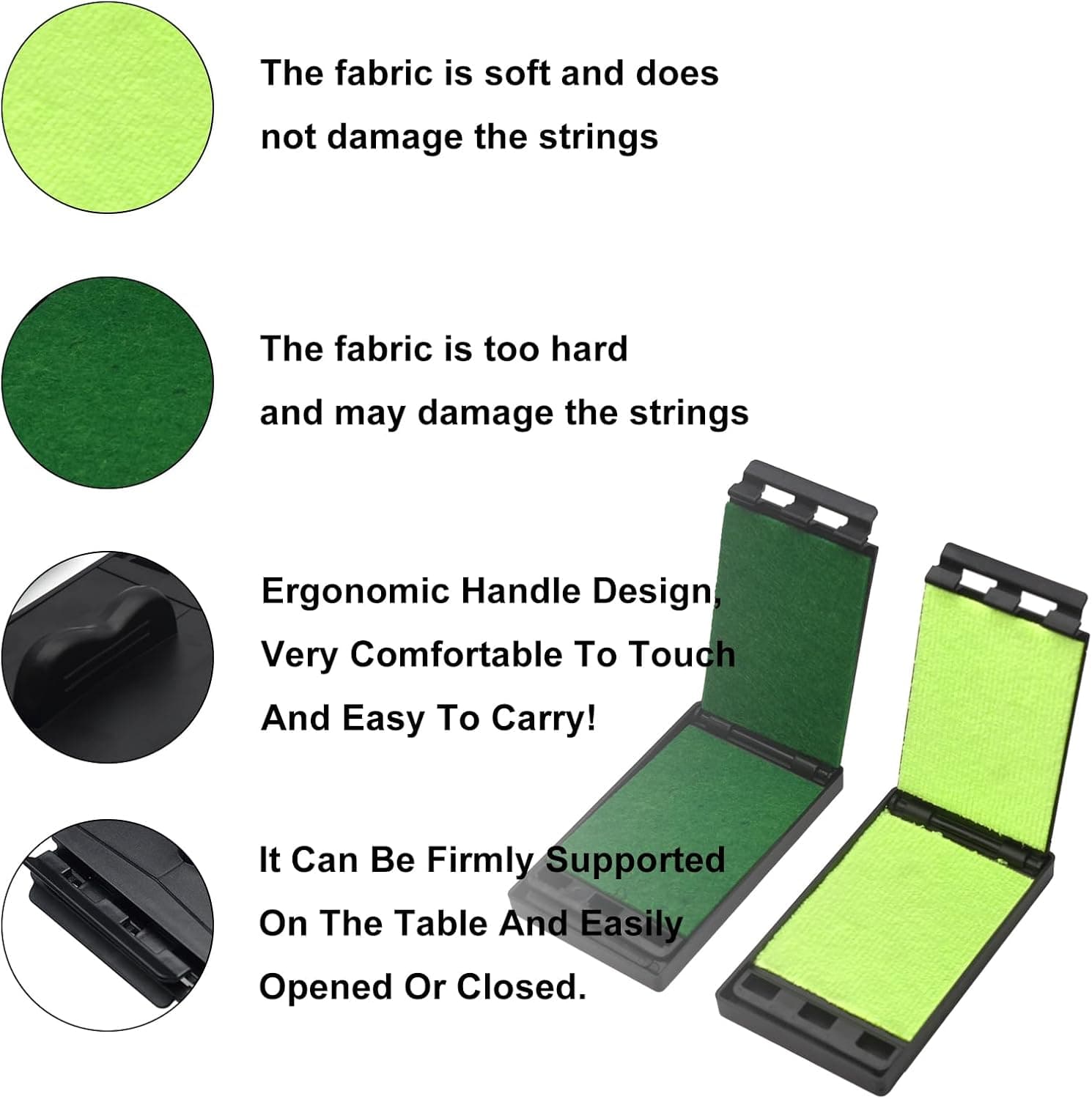 SAPHUE Guitar String Cleaner Clean Fretboard Cloth Tool Scrubber for Cleaning Maintenance Care Kit for Violin/Bass/Ukulele/Electric Guitars and Other Musical Instrument 2 Pack 2pack Green - Image 8