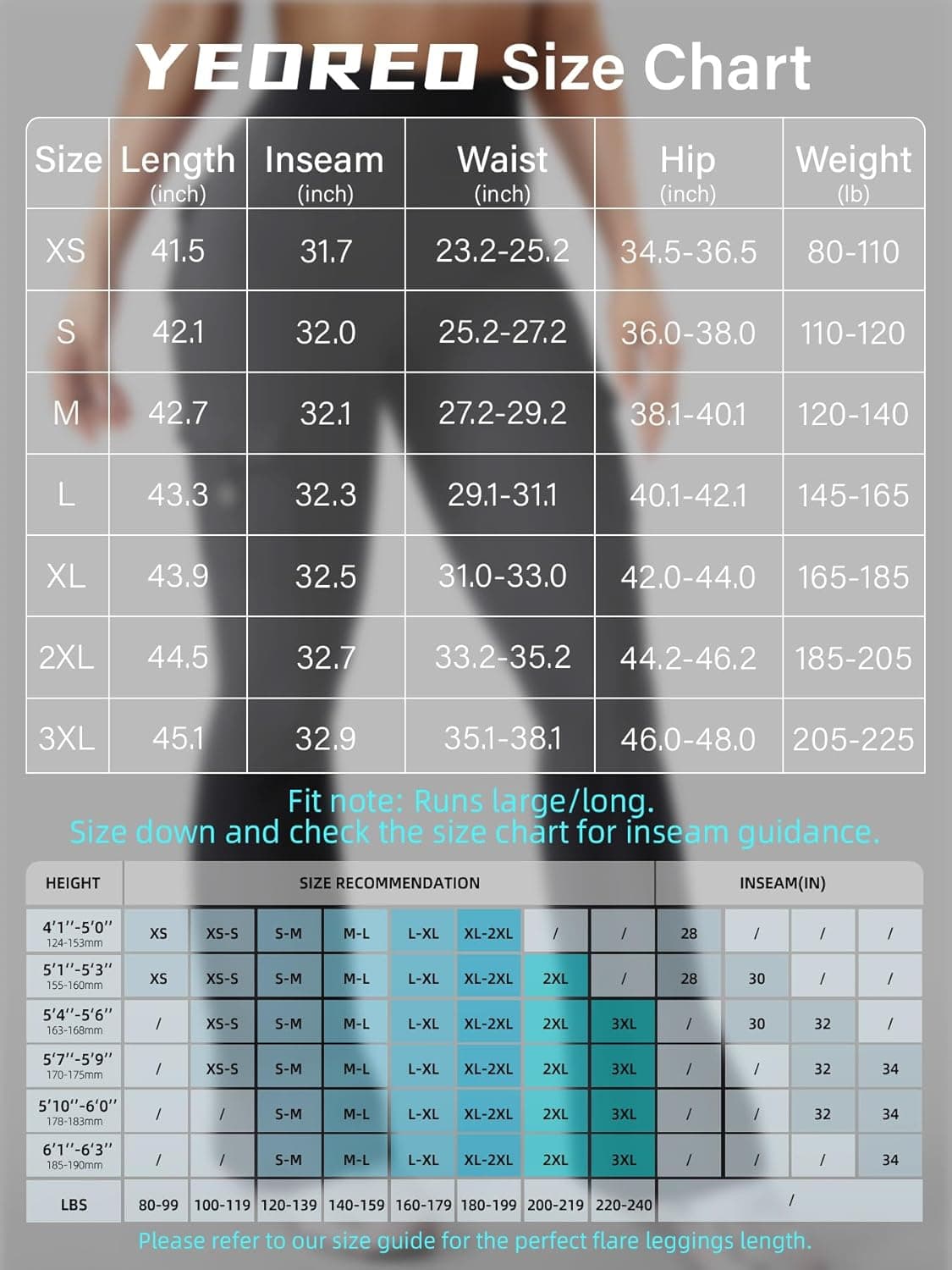 YEOREO CoreFlex Women Workout Flare Leggings with Pockets Hidden Scrunch High Waisted Cargo Gym Yoga No Front Seam Leggings 32" Inseam Medium Black - Image 7