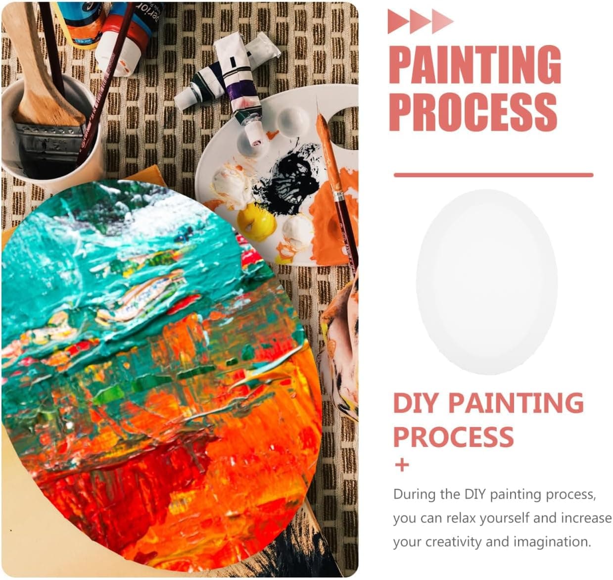 15.33 * 11.79Inch Oval Canvases for Painting,Oval Framed Canvas Blank Art Board Panels for Acrylic and Oil Painting Home Office Decor - Image 9