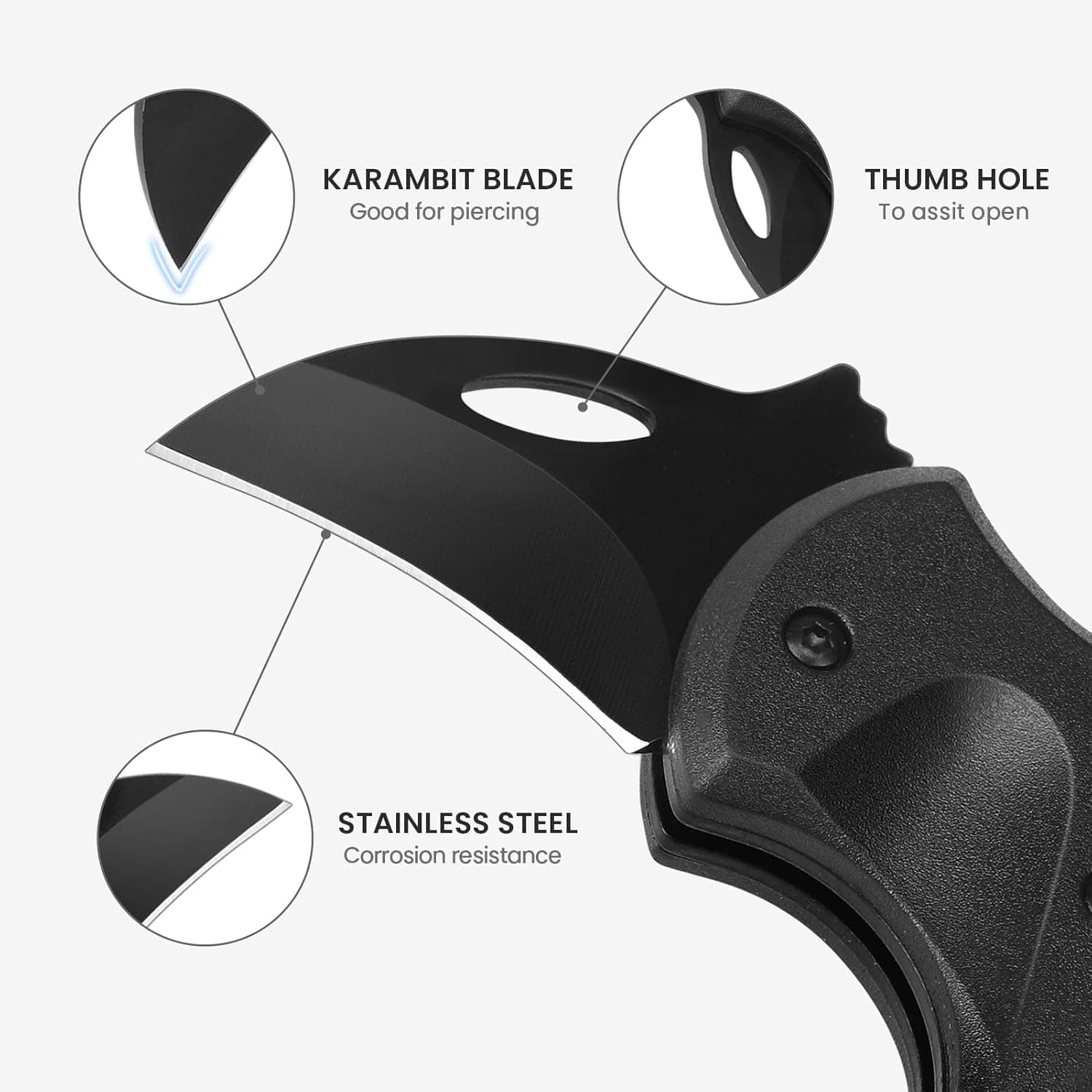 Small Pocket Knife Gift for Men, Keychain Box Cutter with 1.34inch Blade, Mini Folding Knives EDC Gadgets for Everyday Carry, Stocking Stuffers Gift for Adults Men Him Classic Black - Image 5