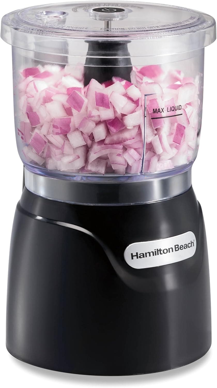 Hamilton Beach Electric Vegetable Chopper & Mini Food Processor, 3-Cup, 350 Watts, for Dicing, Mincing, and Puree, Black (72850) - Image 2
