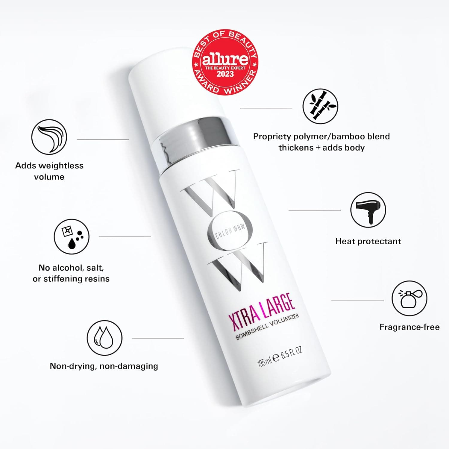 COLOR WOW Xtra Large Bombshell Volumizer – New Alcohol-Free Technology for Lasting Volume and Thickness 6.5 Fl Oz (Pack of 1) - Image 5