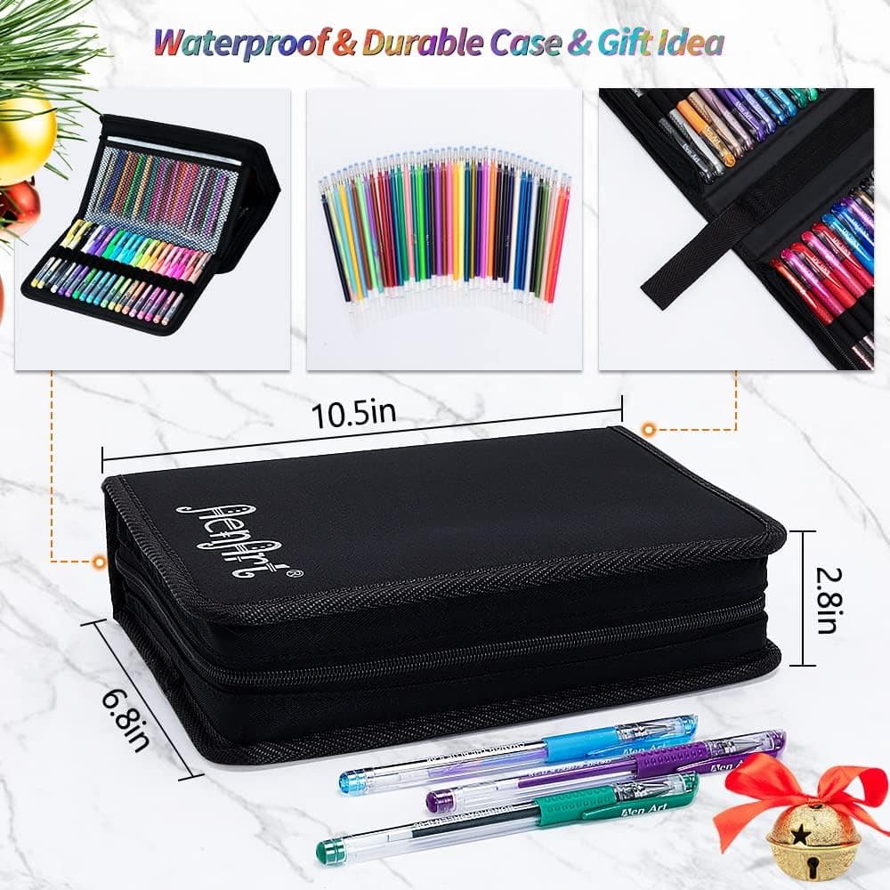 Aen Art Gel Pens for Adult Coloring Books, 160 Pack Artist Colored Gel Pen with 40% More Ink, Black Case. Perfect for Drawing Doodle Crafts Journaling Planner - Image 8