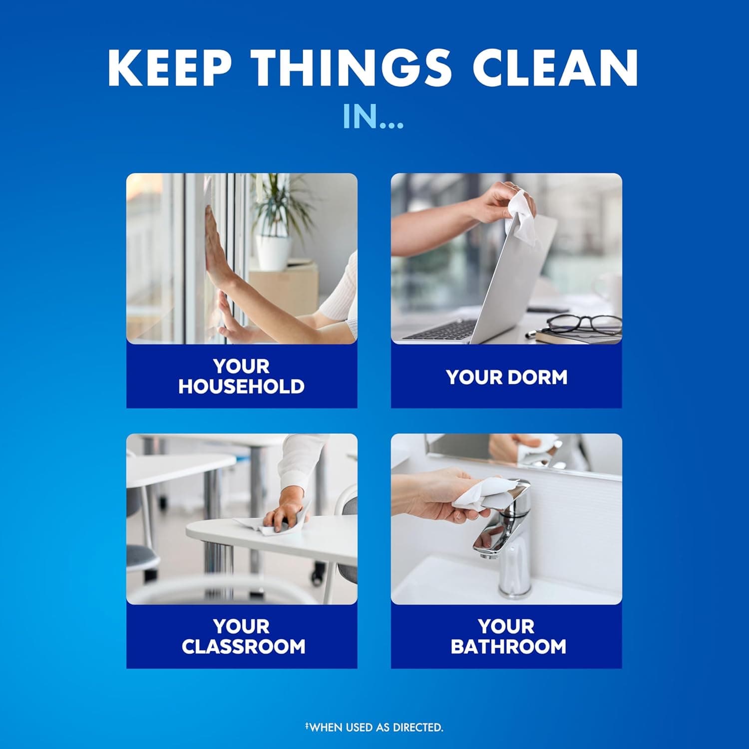 Lysol 消毒湿巾套装，家居公寓宿舍必备清洁用品，通用清洁剂，多表面清洁湿巾，多种香味消毒湿巾套装，80片（4包） - Image 9