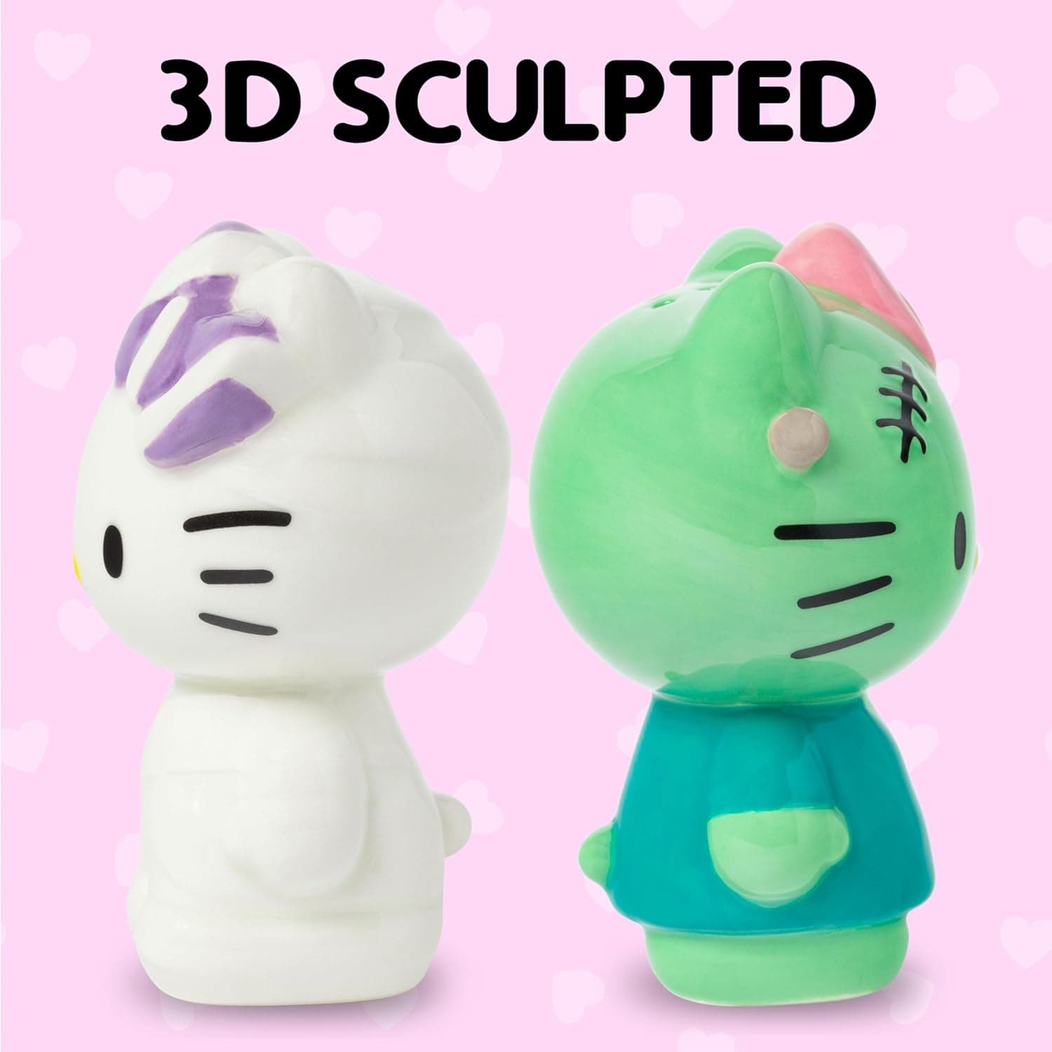 Silver Buffalo Sanrio Hello Kitty Halloween Ceramic Salt and Pepper Shaker Set, 5” L x 2” W x 3.5” H Sanrio Hello Kitty Christmas - Image 4