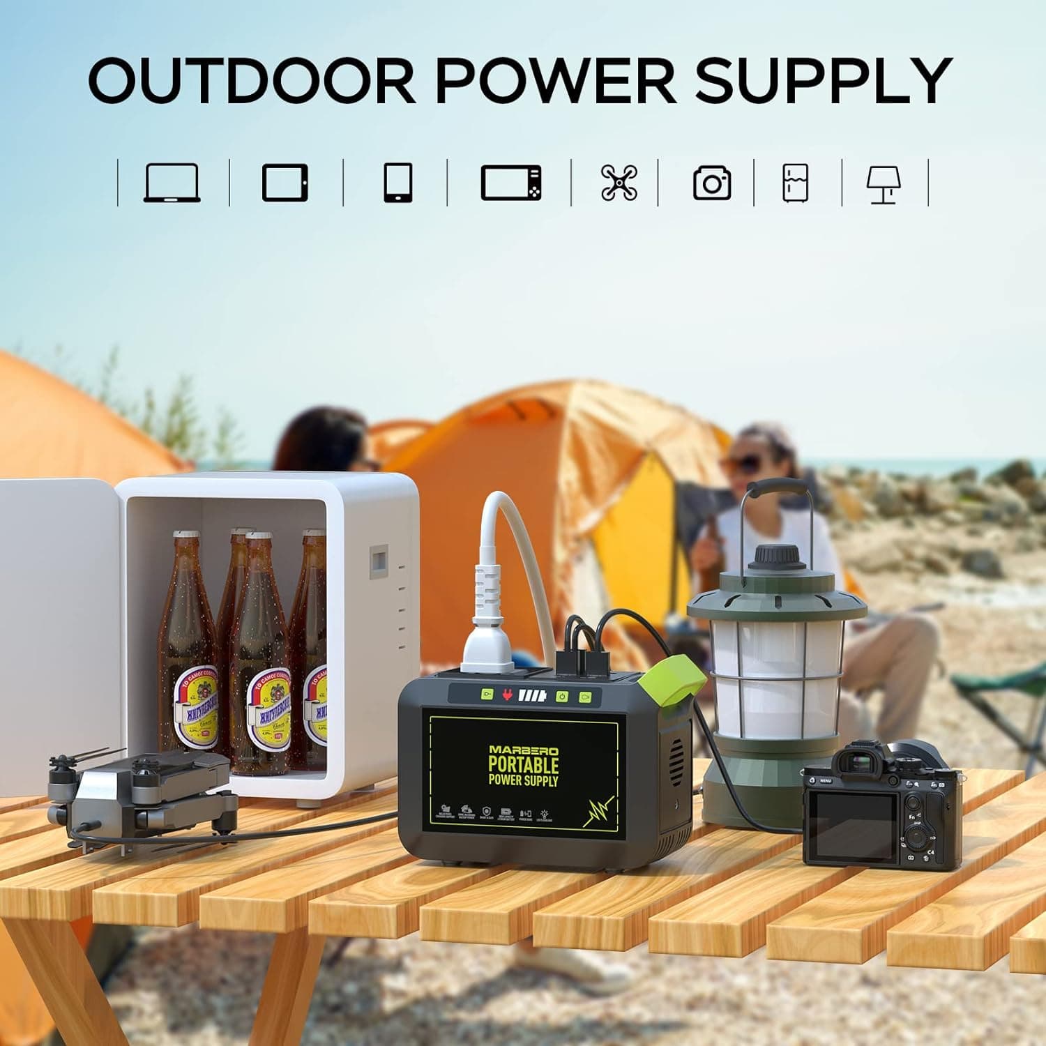 MARBERO Portable Power Station 88Wh Camping Lithium Battery Solar Generator Fast Charging with AC Outlet 120W Peak Power Bank(Solar Panel Optional) for Home Backup Outdoor Emergency RV Van Hunting M82 88WH 80W - Image 5