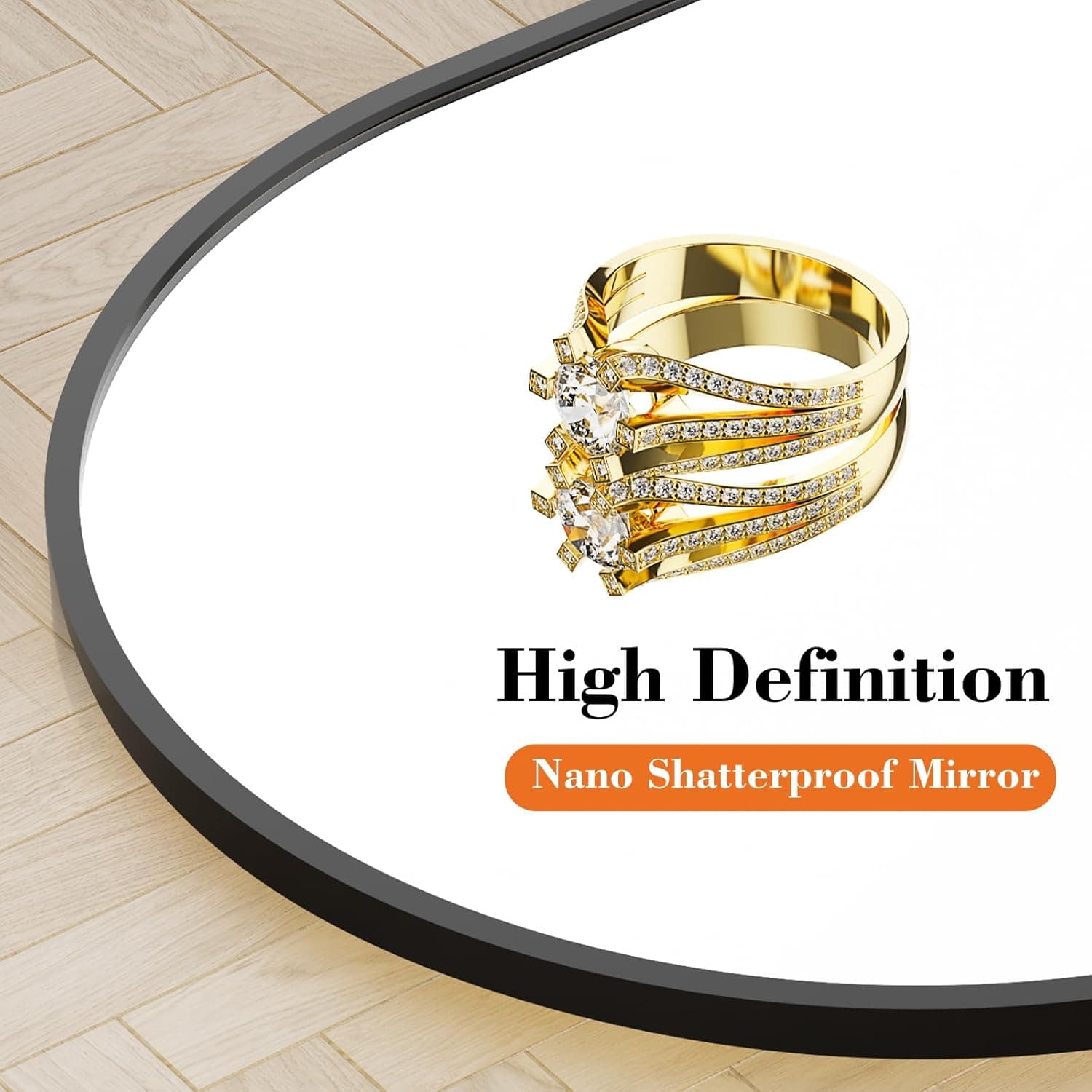 DUMOS Arched Full Length Mirror with Stand 64"x21" Floor Standing Aluminum Frame for Bedroom Body Hanging Leaning Modern Simple Home Decor Shatter-proorf Nano Glass Wall Living Room Cloakroom Black Black-arched 64"L x 21"W - Image 5