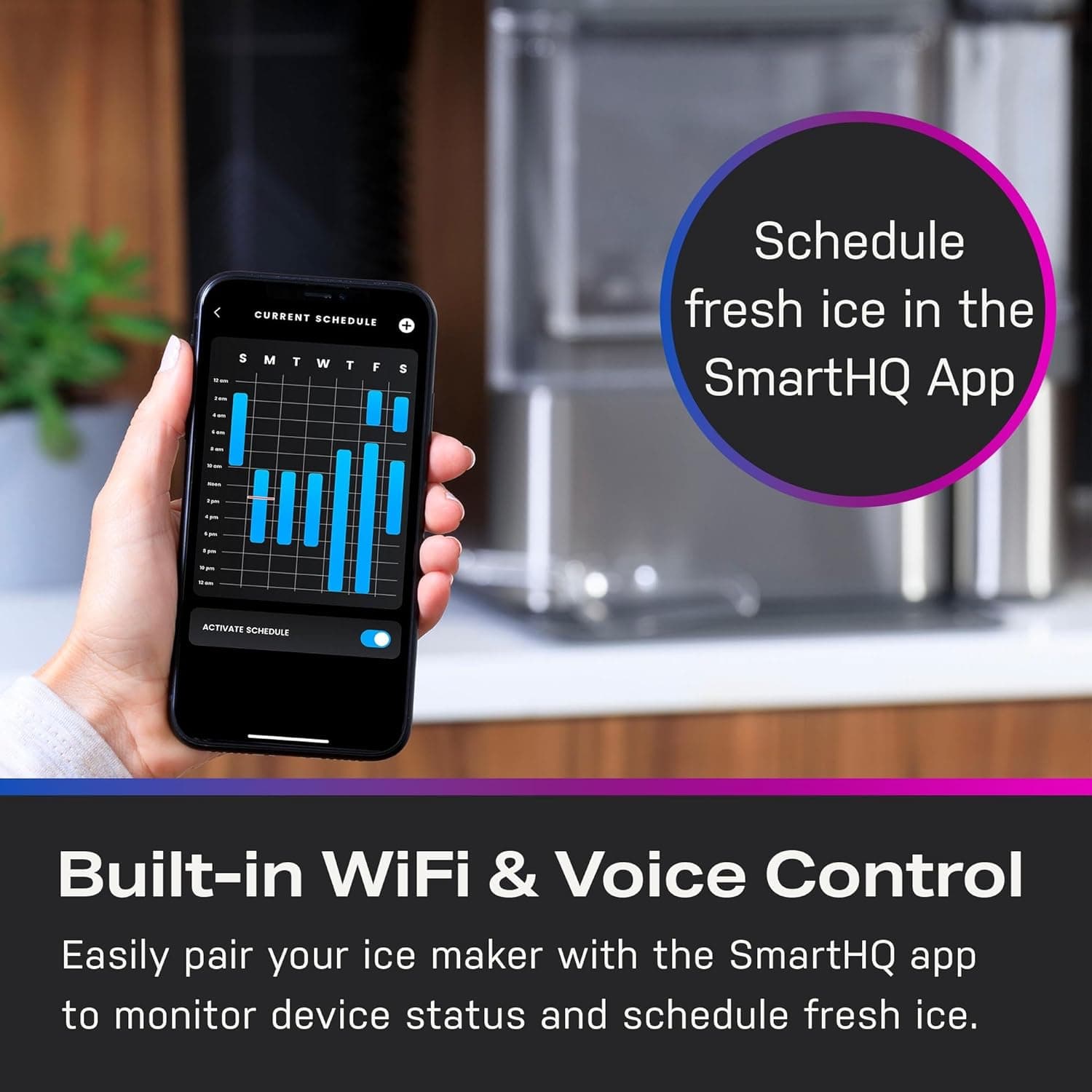 GE Profile Opal 2.0 with 0.75 Gallon Tank, Chewable Crunchable Countertop Nugget Ice Maker, Scoop included, 38 lbs in 24 hours, Pellet Ice Machine with WiFi & Smart Connected, Stainless Steel - Image 8