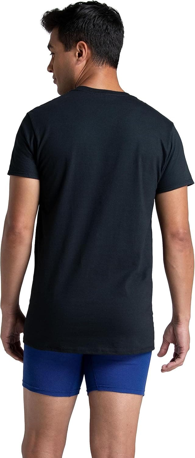 Fruit of the Loom Men's Crew Tee Undershirts, Moisture Wicking & Tag Free, Also Available in Big & Tall X-Large Black - 6 Pack - Image 7