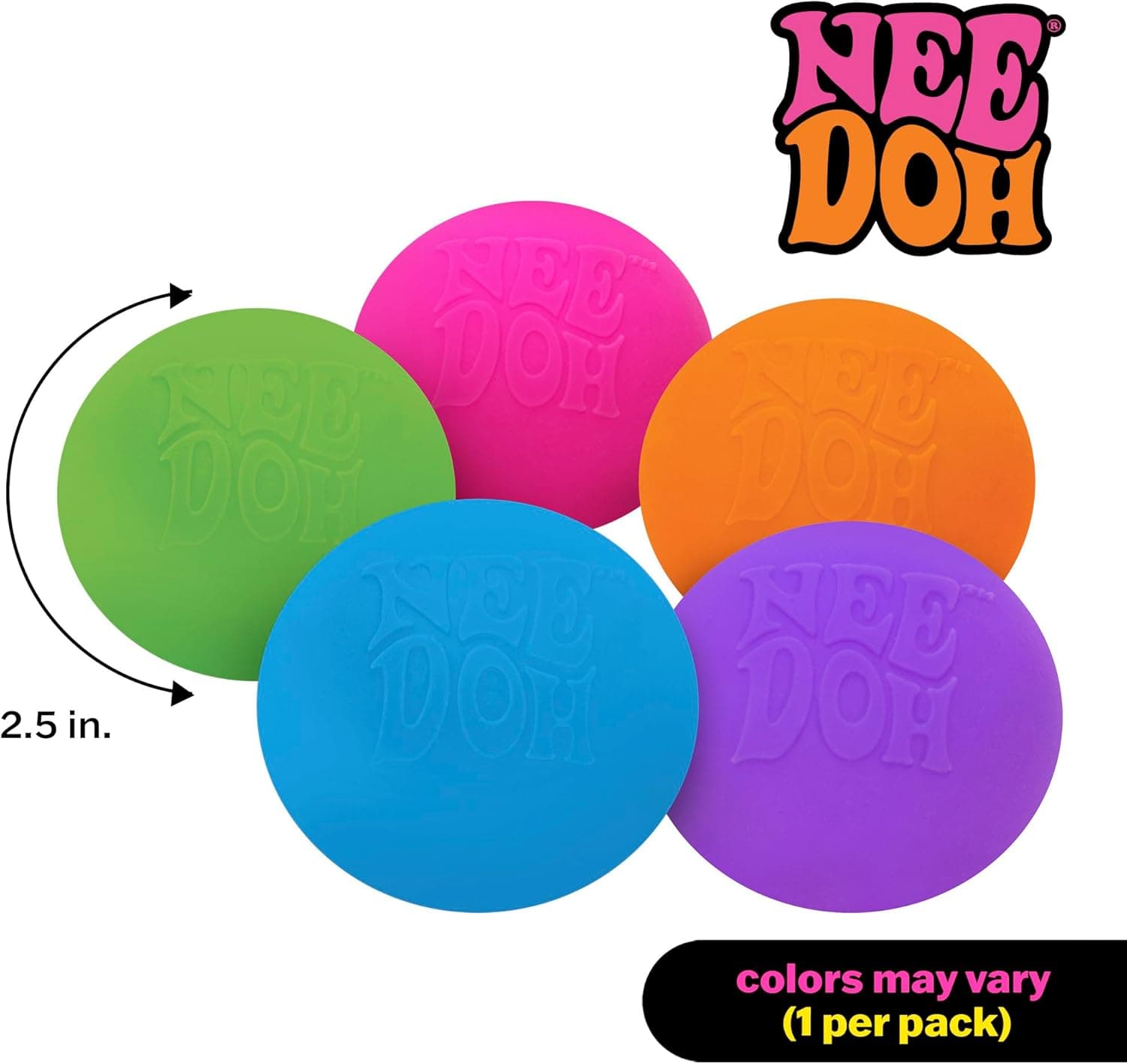 Schylling NeeDoh Original - Jouet sensoriel anti-stress - Couleurs assorties - Âges 3 à adulte, 1 unité (Pack de 1) Multi Couleur - Image 6