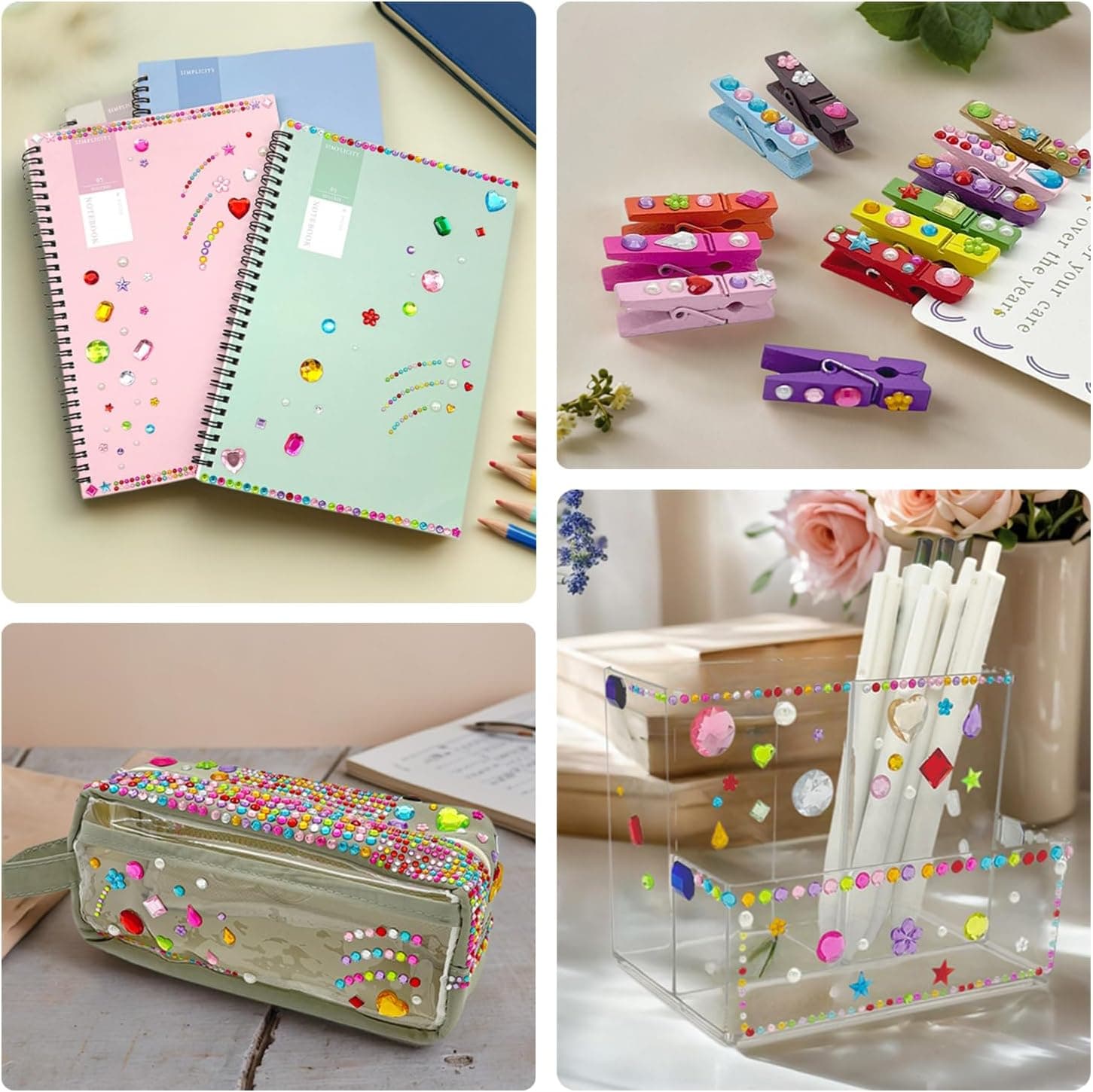 2774pcs Gem Stickers Jewels for Crafts, Self Adhesive Rhinestone Jewel Stick on Gems, Acrylic Bling Heart Stickers, Craft Supplies for Kids - Image 7