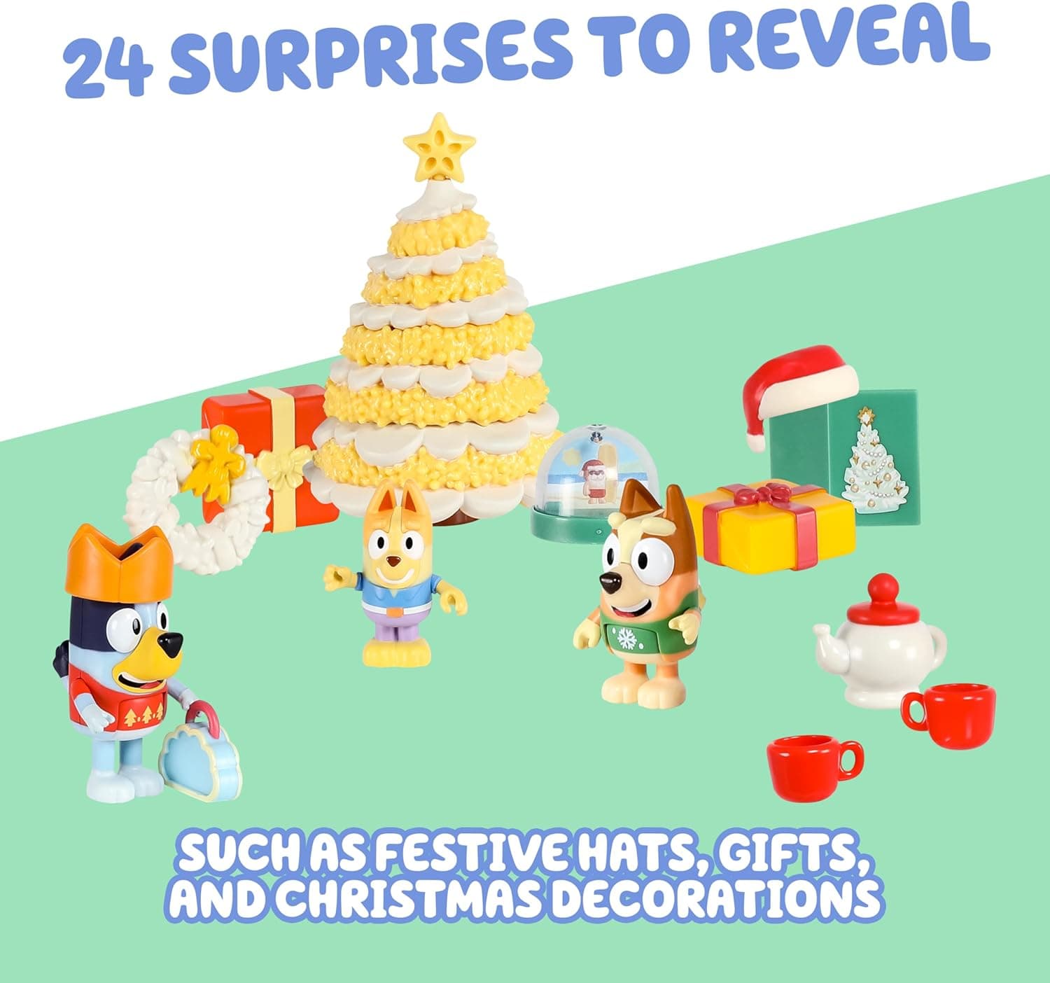 Bluey Toys for Girls and Boys, 24 Days of Surprises, Kids Advent Calendar w/Accessories, Stickers & Mini Christmas Tree Advent Calendar - Amazon Exclusive - Image 4