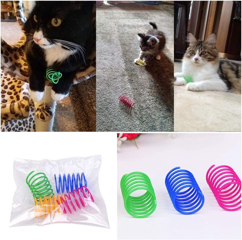 Juguete Interactivo en Espiral Andiker para Gatos, Creativo y Divertido, Plástico Resistente y Pesado para Jugar, Morder y Cazar, Juguetes para Gatitos, Colorido, 12 piezas - Image 8