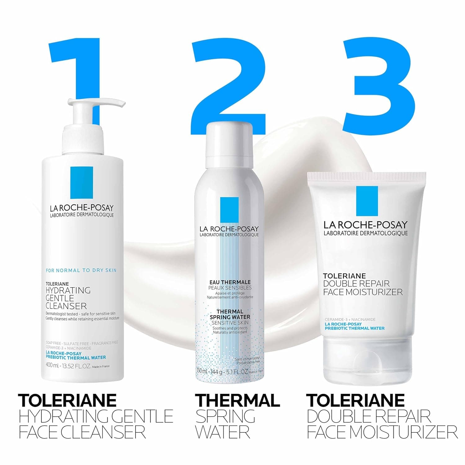 La Roche-Posay Toleriane Double Repair Face Moisturizer, Daily Moisturizer Face Cream with Ceramide & Niacinamide for All Skin Types, Immediate Comfort & Long Lasting Hydration, Fragrance Free 3.38 Fl Oz (Non SPF) - Image 9