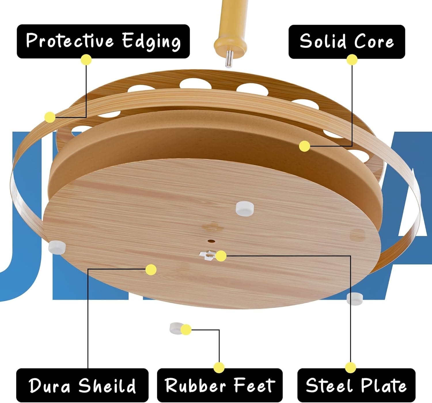 Rush Creek Creations Round 16 Fishing Rod Storage Rack - Features Traditional Handcrafted Wood Post - No Tool Assembly, Wood Grain Laminate Light Wood Grain 16-Rod - Image 6