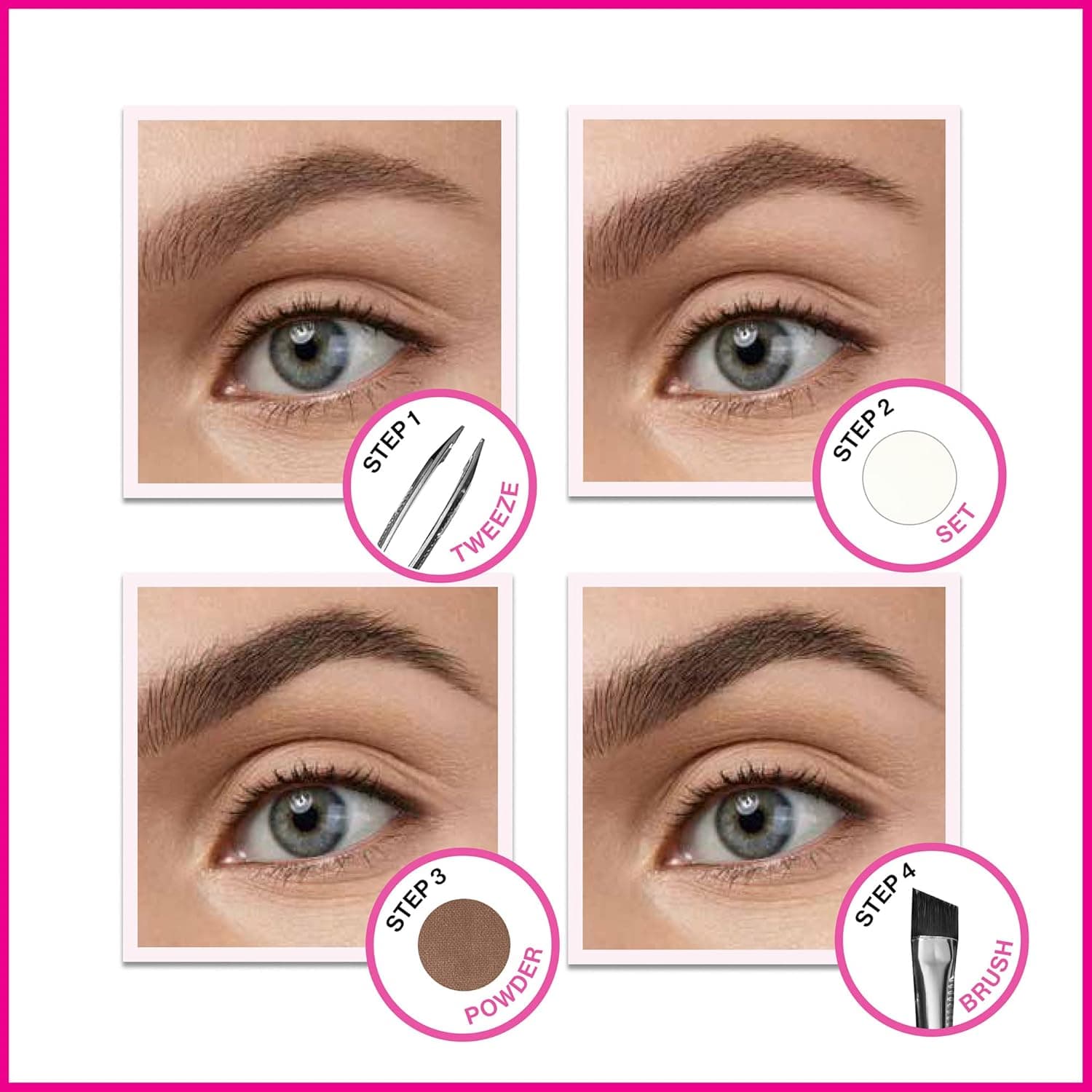 wet n wild Ultimate Eyebrow Makeup Kit, Long-Lasting Matte Brow Powder, Tweezers, Wax & Brush, Built-In Mirror, Purse-Friendly Compact - Dark Brown Dark Brown 1 Count (Pack of 1) - Image 5