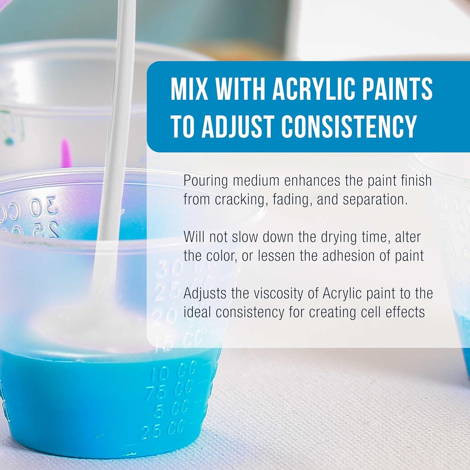 U.S. Art Supply Professional Gloss Pouring Medium 32oz (Quart) - Improves Paint Flow & Cell Effects Creator, Viscosity Adjuster for Art Acrylic Painting 32 Fl Oz (Pack of 1) - Image 4