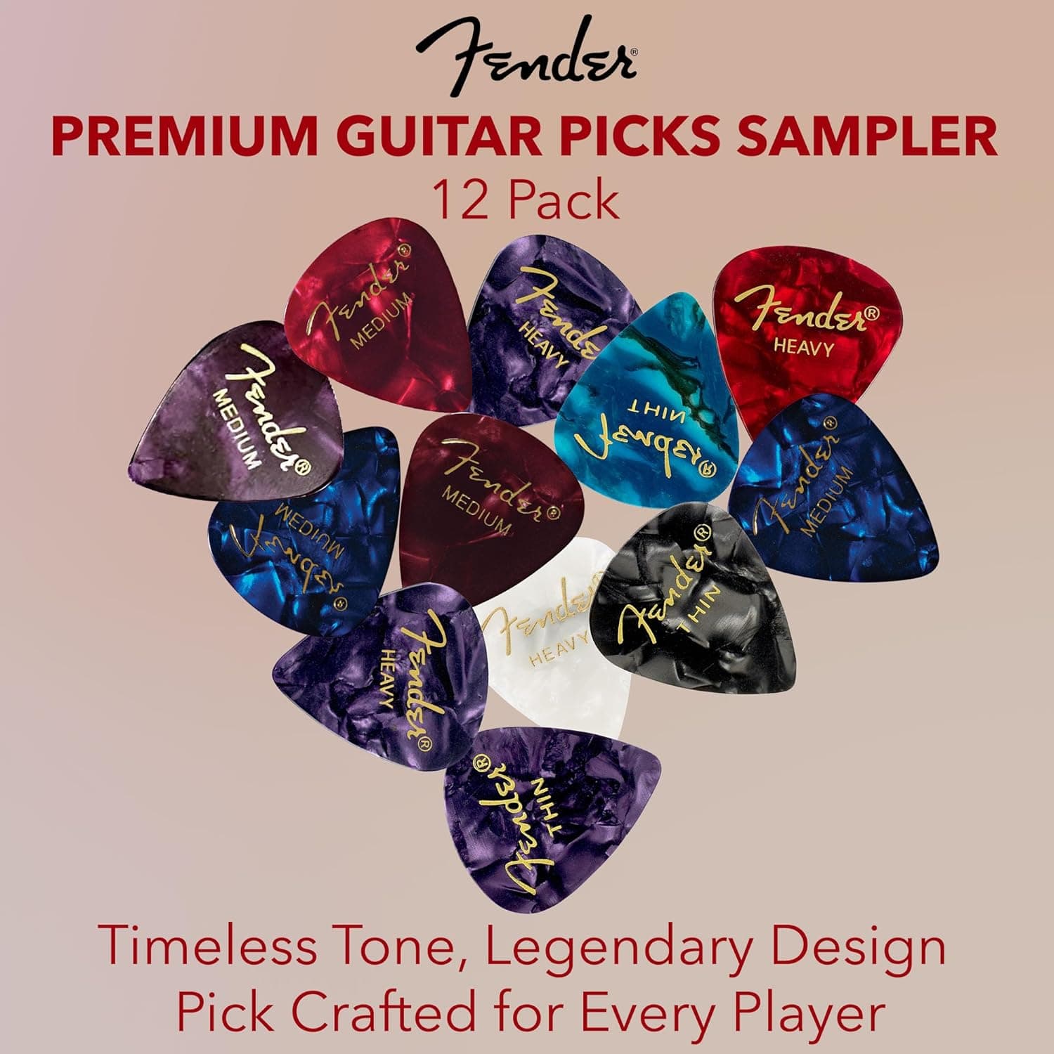 Fender Premium Picks Sampler - 12 Pack Includes Thin, Medium & Heavy Gauges (Austin Bazaar Exclusive) - Image 3