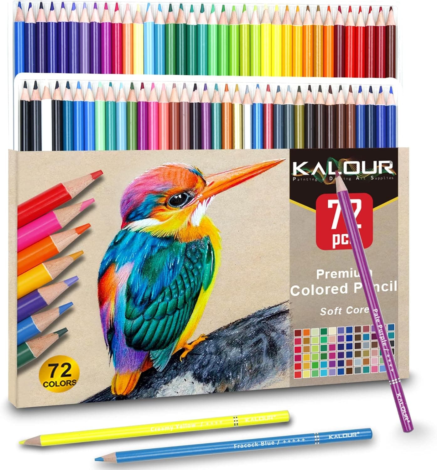KALOUR 72 Count Colored Pencils for Adult Coloring Books, Soft Core,Ideal for Drawing Blending Shading,Color Pencils Set Gift for Adults Kids Beginners - Image 8
