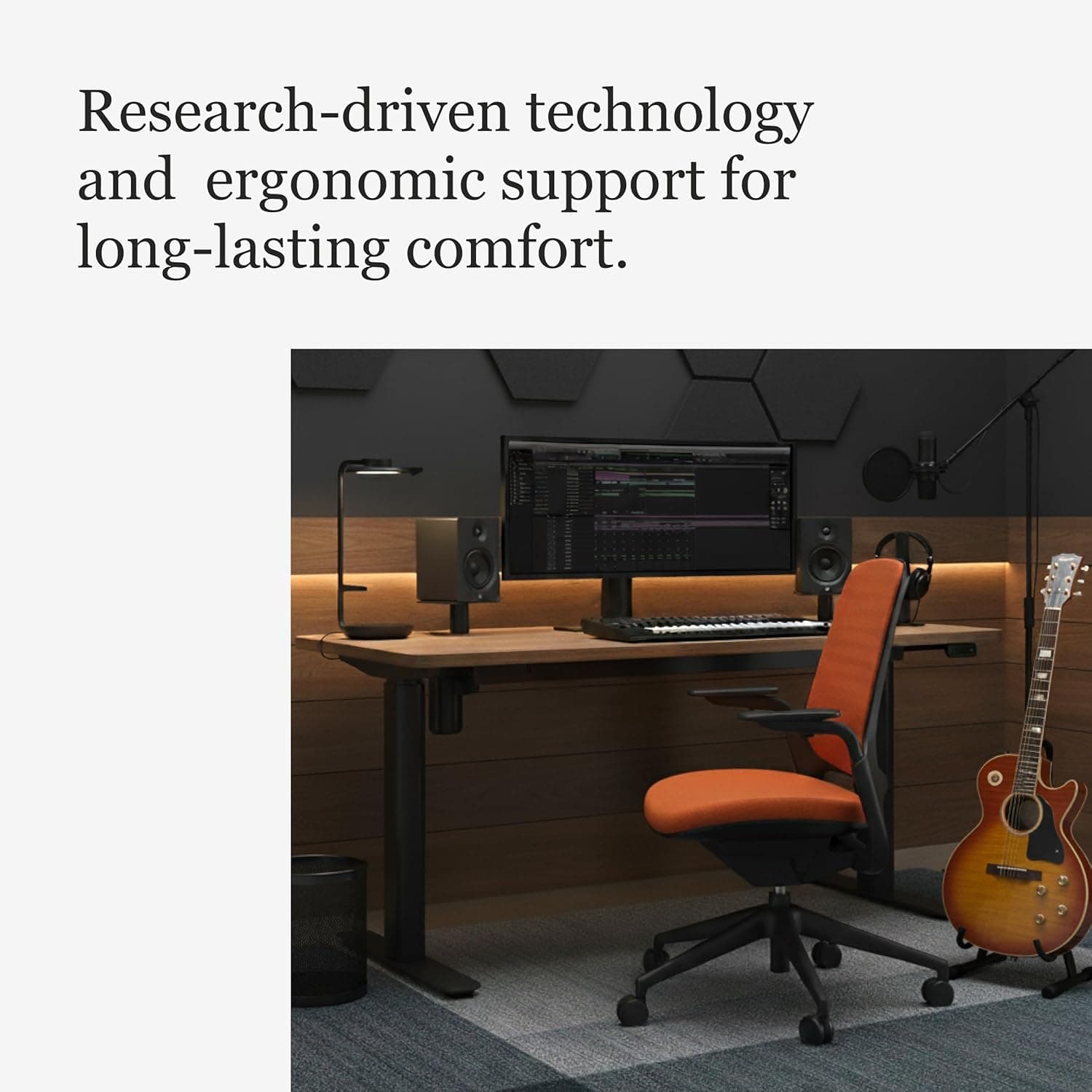 Steelcase Series 1 Office Chair - Ergonomic Work Chair with Wheels for Hard Flooring - Helps Support Productivity - Weight-Activated Controls, Back & Arm Support - Easy Assembly - Tangerine Tangerine Hard Floor Casters Chair - Image 6