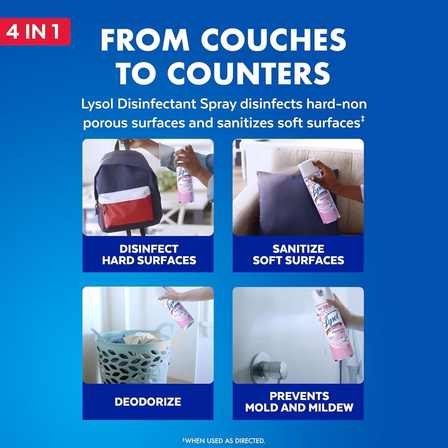 Lysol Disinfectant Spray, Sanitizing And Antibacterial Spray, For Disinfecting And Deodorizing, Early Morning Breeze, 19 Fl Oz (Pack Of 2), Packaging May Vary - Image 3