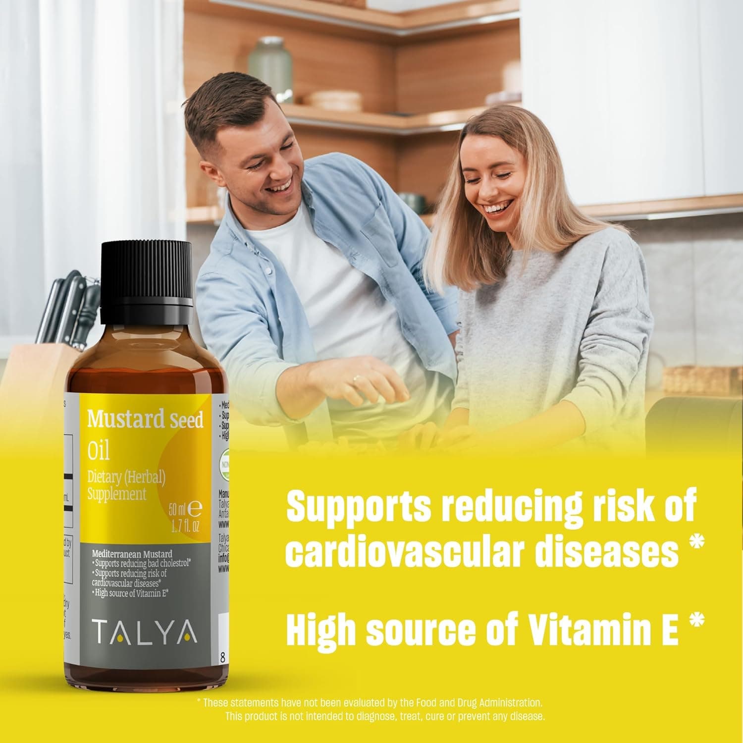 TALYA Herbal Pure Mustard Oil (Brassica nigra oleum) 100% Natural Pure Cold Pressed Oil 50ml (1.7 oz) Glass Bottle - Image 4