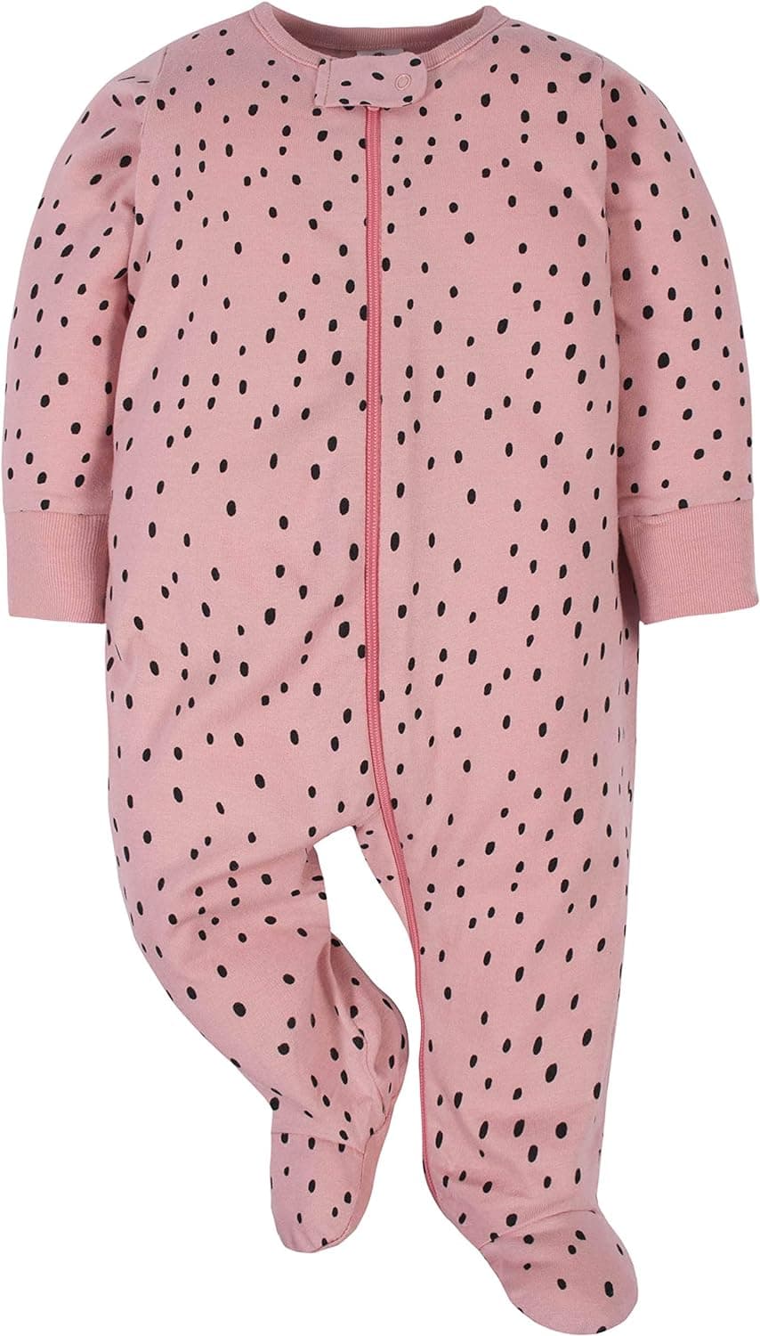 Gerber Baby Girls 4 Pack Sleep 'N Play Footie 0-3 Months Bear Pink - Image 5