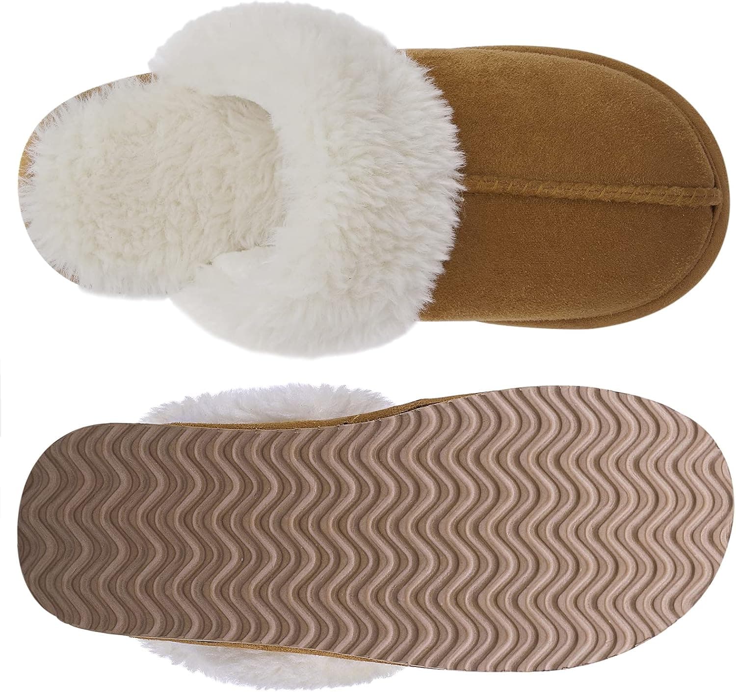 Litfun Women's Fuzzy Memory Foam Slippers Fluffy Winter House Shoes Indoor and Outdoor 8-8.5 Chestnut - Image 6