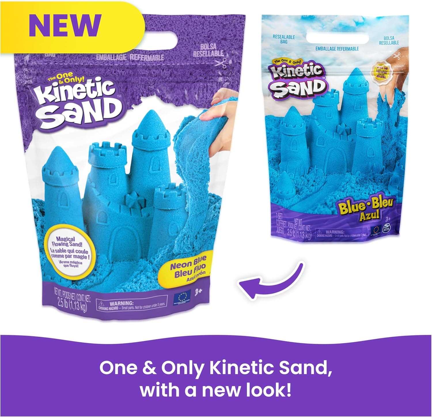 Kinetic Sand, 2.5lbs Cát Chơi Màu Xanh, Độc Quyền Amazon, Túi Có Thể Đóng Lại (Bao Bì Có Thể Khác Nhau), Đồ Chơi Cảm Giác, Quà Lễ & Quà Tặng Trong Tất Cho Trẻ Em Từ 3 Tuổi Trở Lên Mới 2.5lb Màu Xanh - Image 7