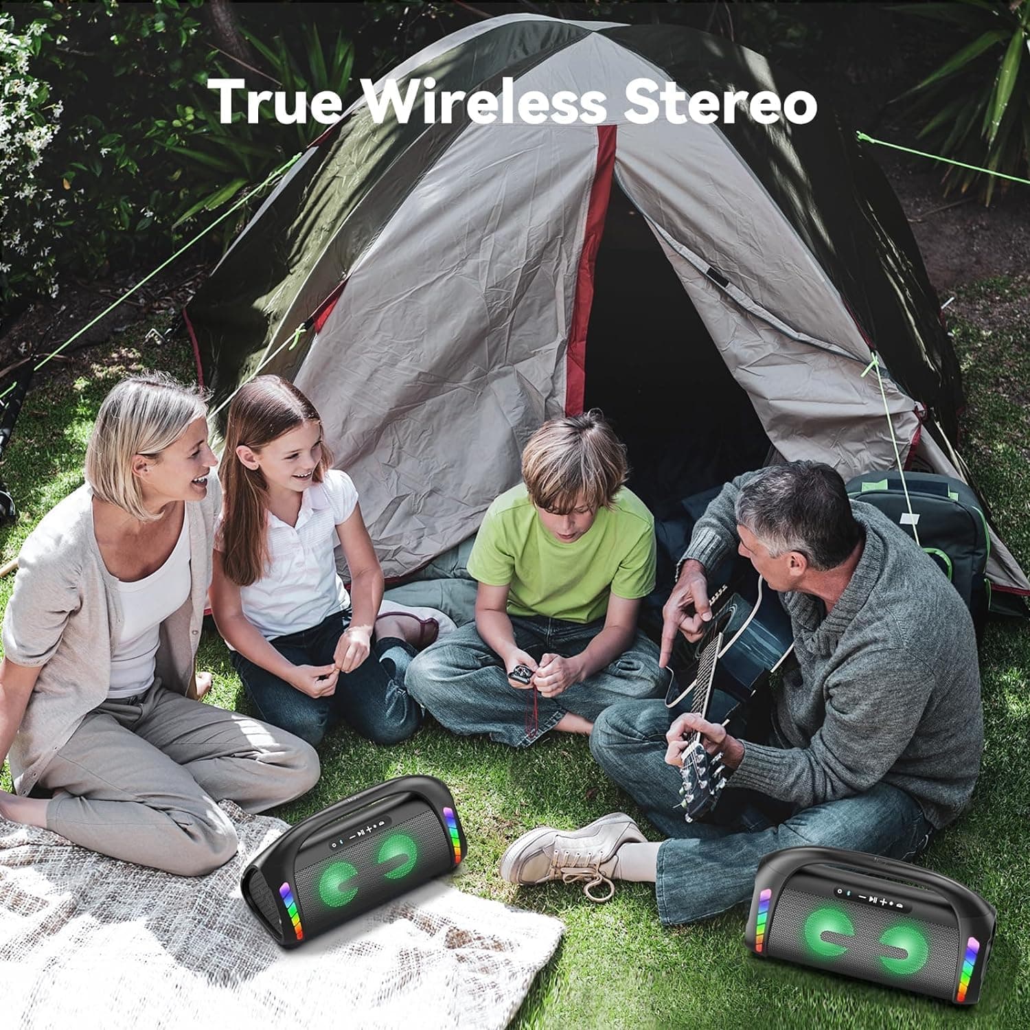 LFS Bluetooth Speaker,100W RMS Loud Speakers Bluetooth Wireless with Deep Bass, LED Lights, IPX6 Waterproof, 30H Playtime, Portable Outdoor Speaker Boombox for Camping,Beach, Party - Image 6